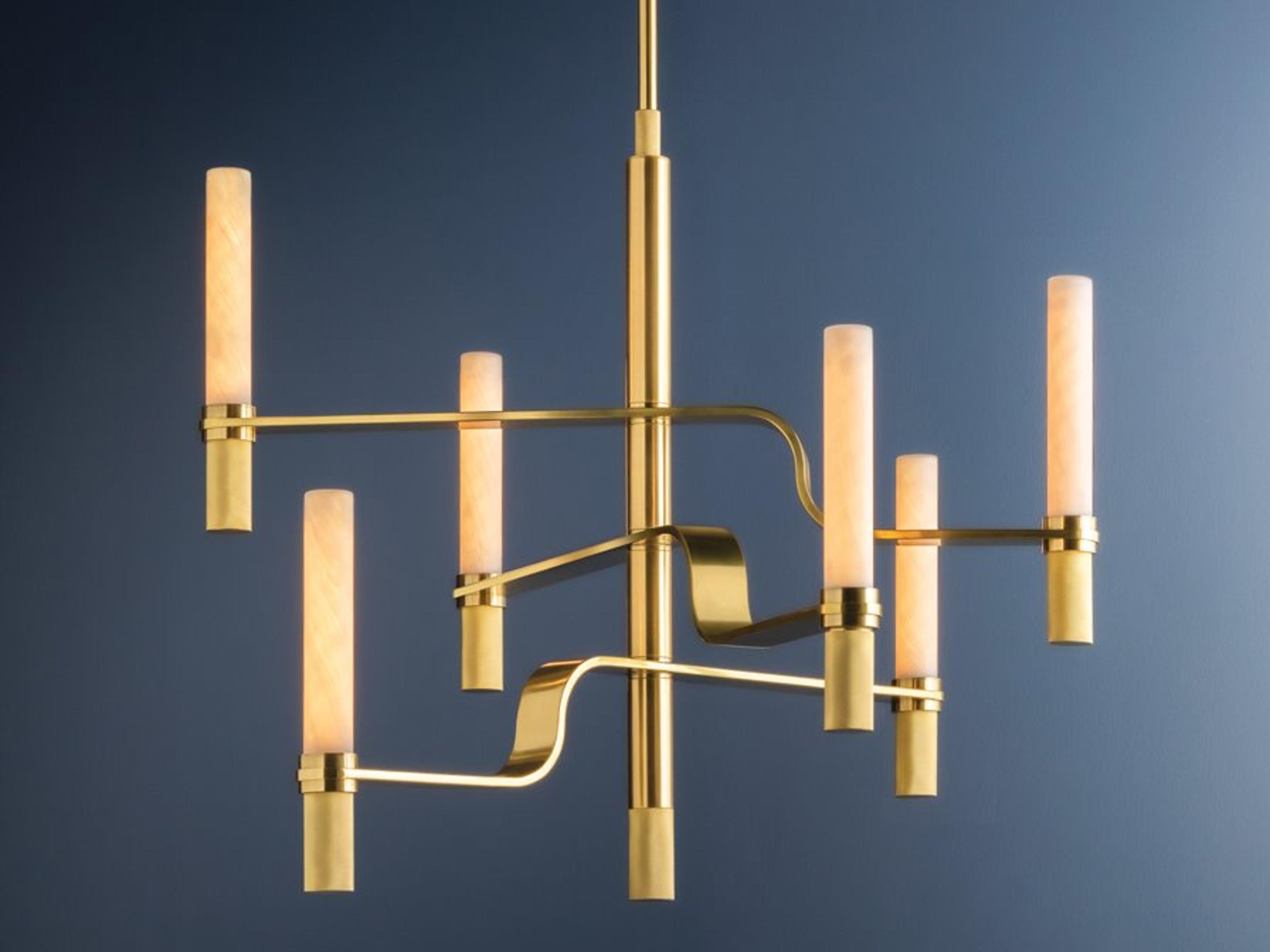 Hudson Valley Allentown 6-Light Aged Brass Candelabra Chandelier