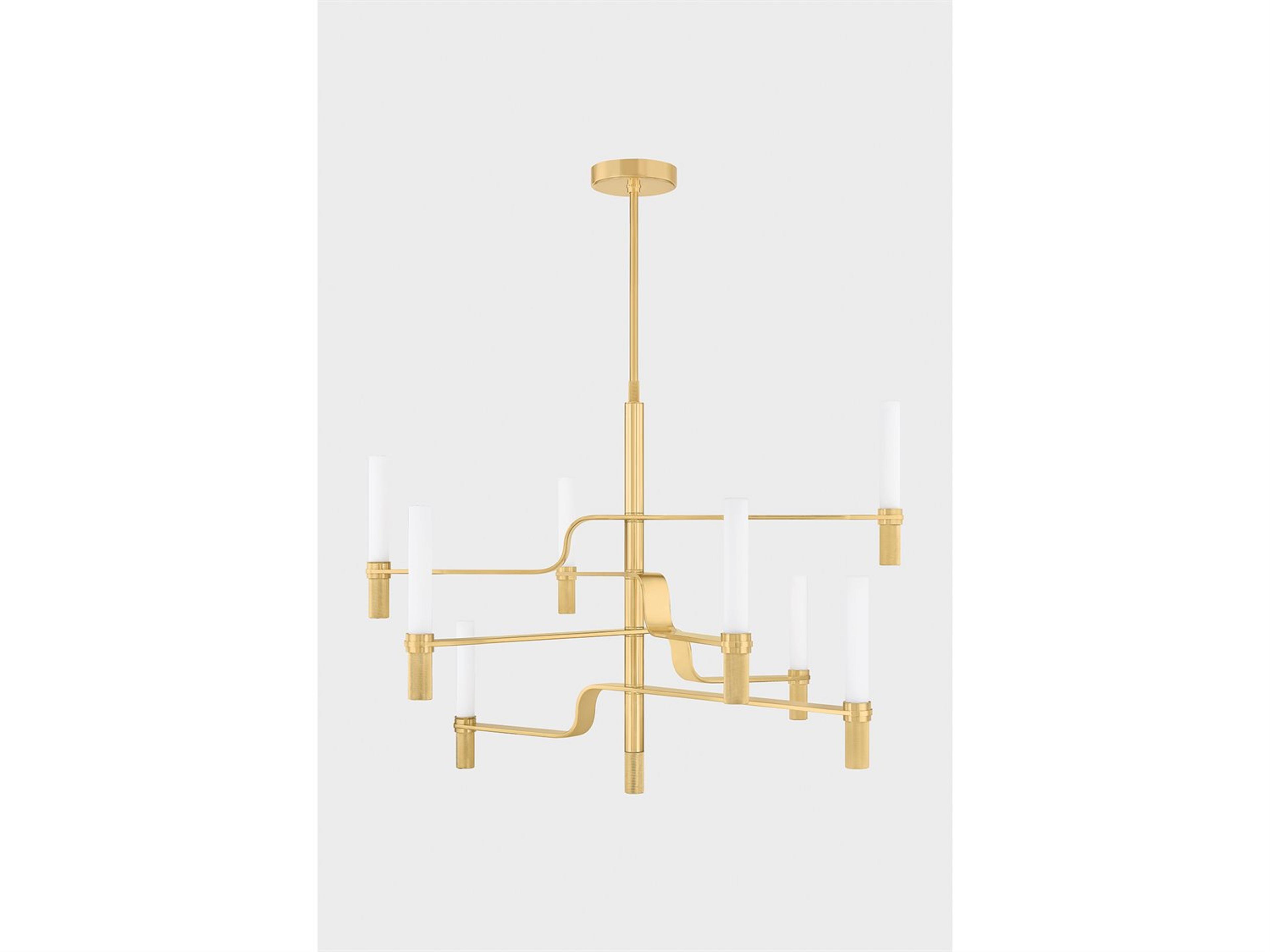 Hudson Valley Allentown 8-Light Aged Brass Candelabra Chandelier