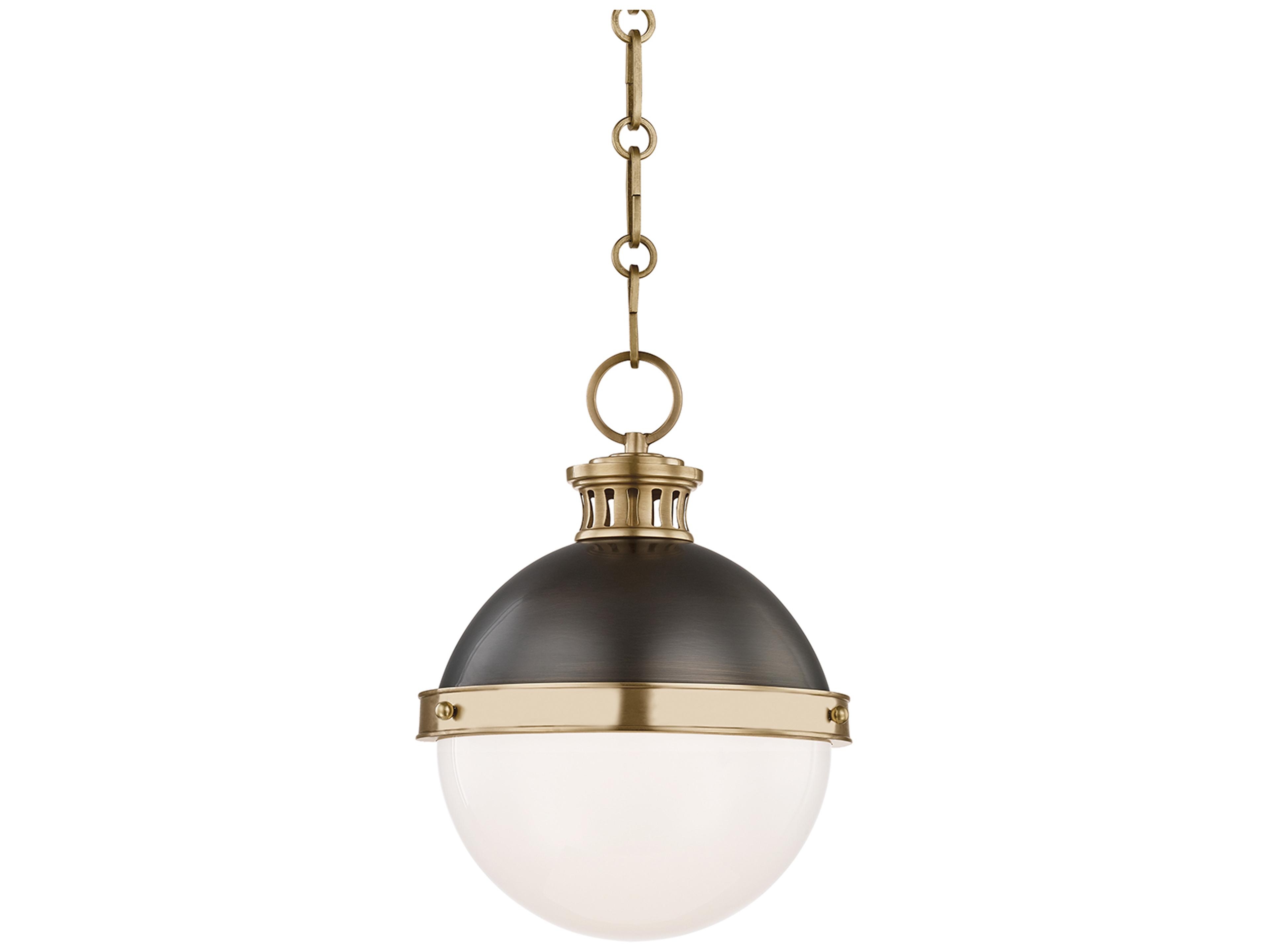 Latham 1-Light Aged Antique Distressed Bronze Globe Mini Pendant