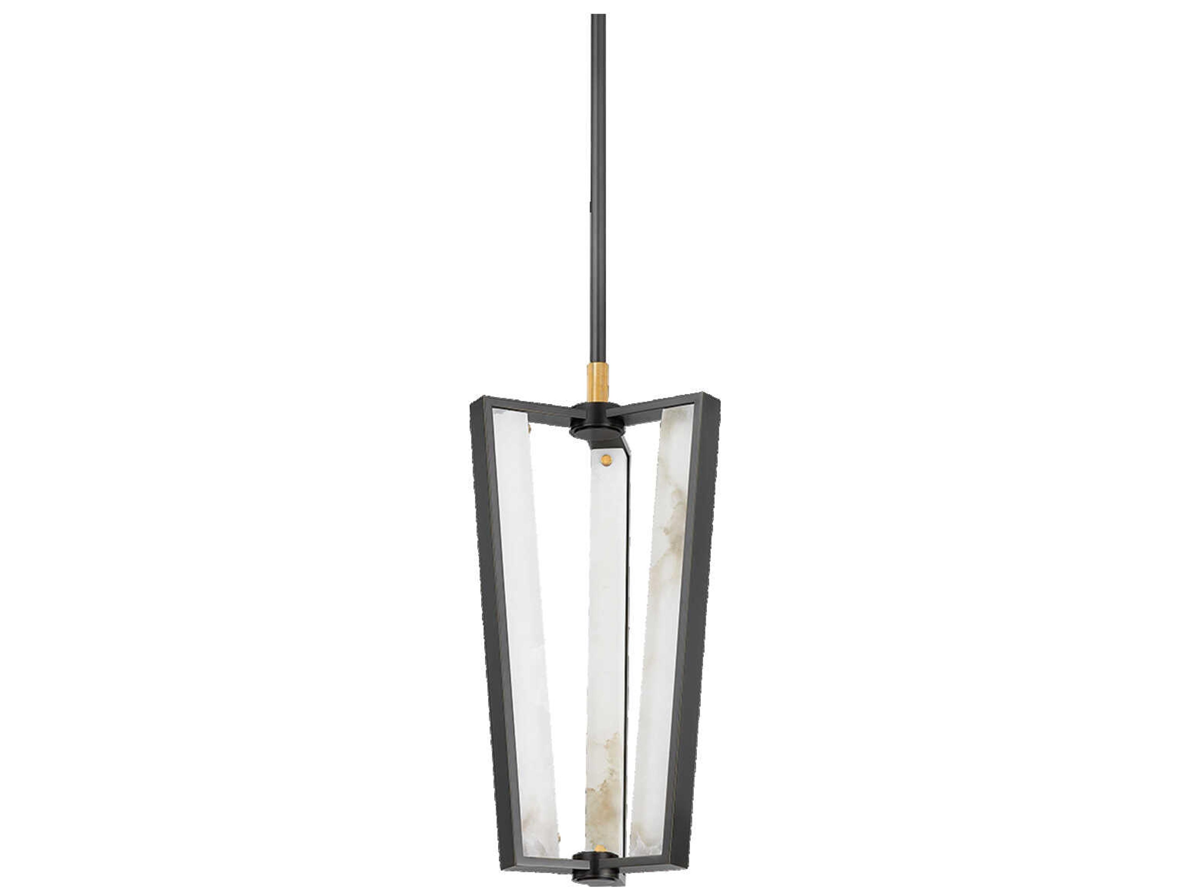 Hudson Valley Edgemere 3-Light Aged Brass Distressed Bronze Black Geometric Mini Pendant