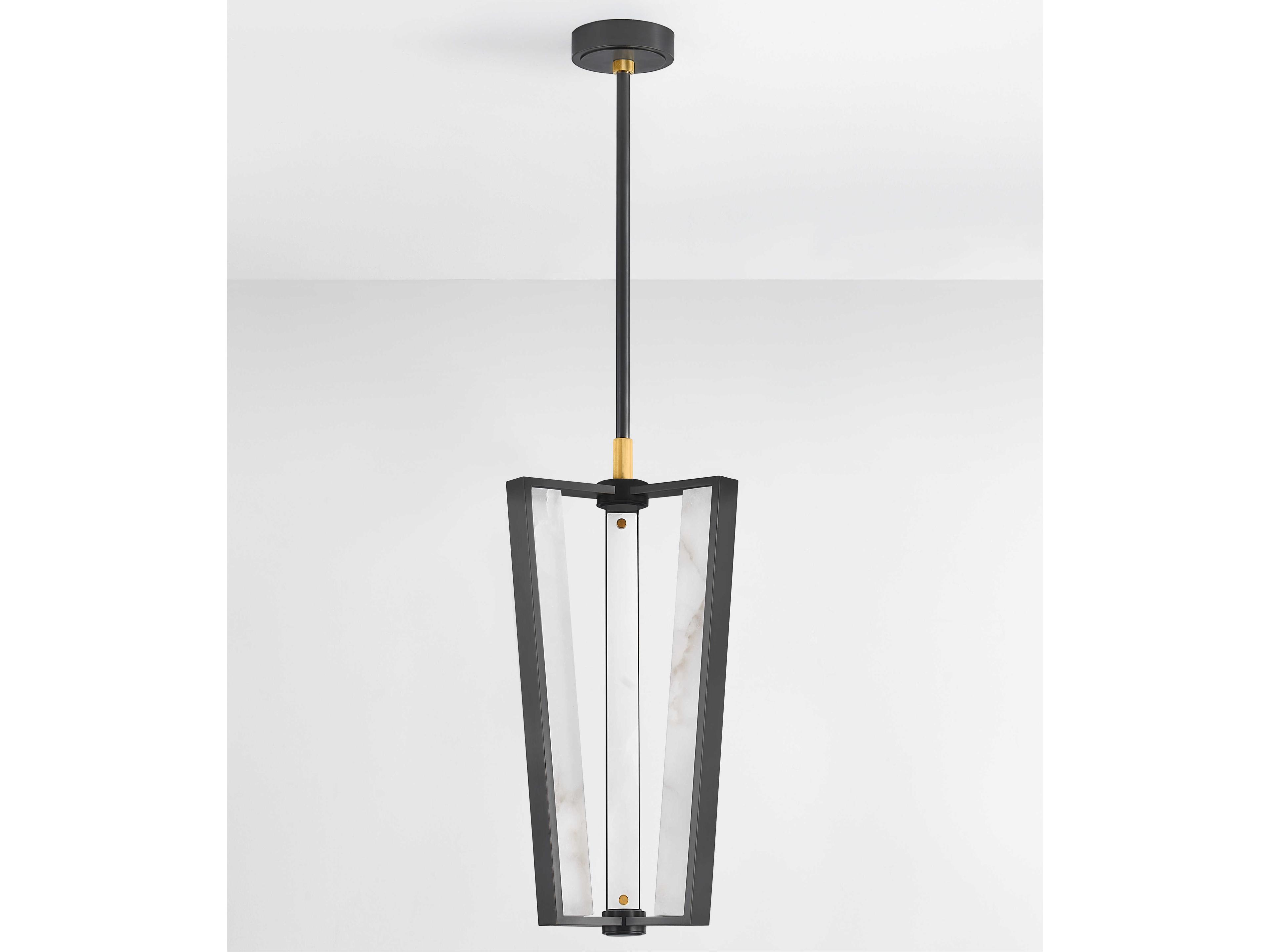 Hudson Valley Edgemere 3-Light Aged Brass Distressed Bronze Black Geometric Mini Pendant