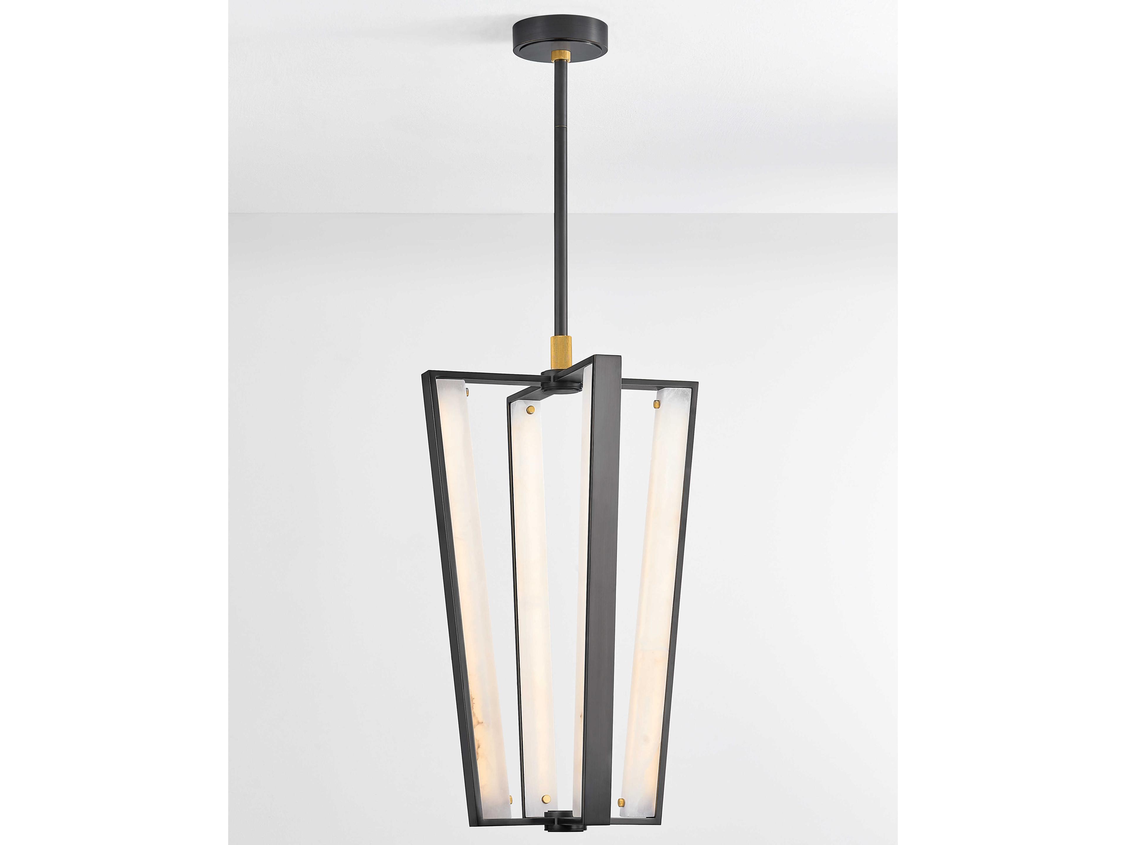 Hudson Valley Edgemere 4-Light Aged Brass Distressed Bronze Geometric Pendant