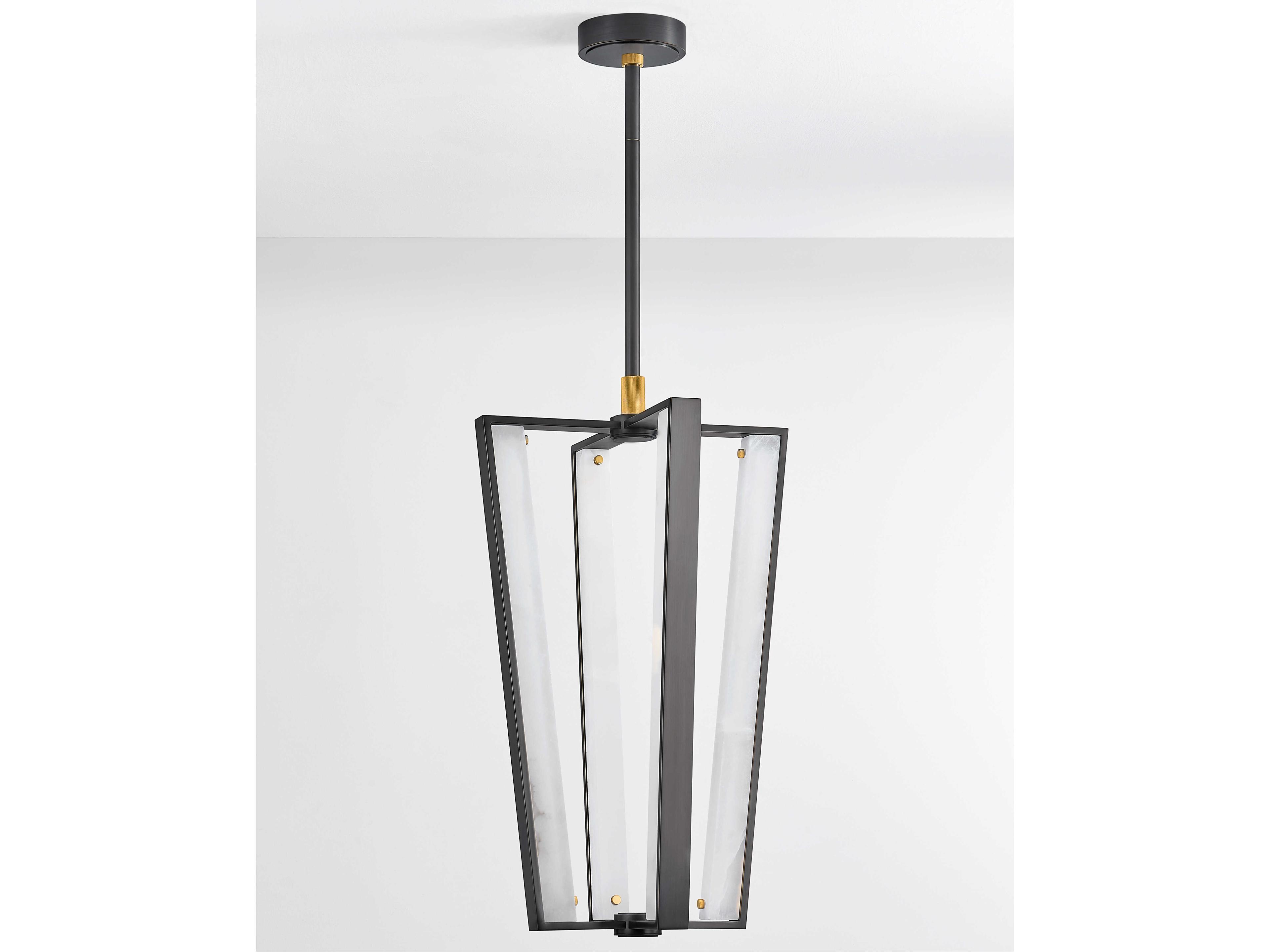 Hudson Valley Edgemere 4-Light Aged Brass Distressed Bronze Geometric Pendant