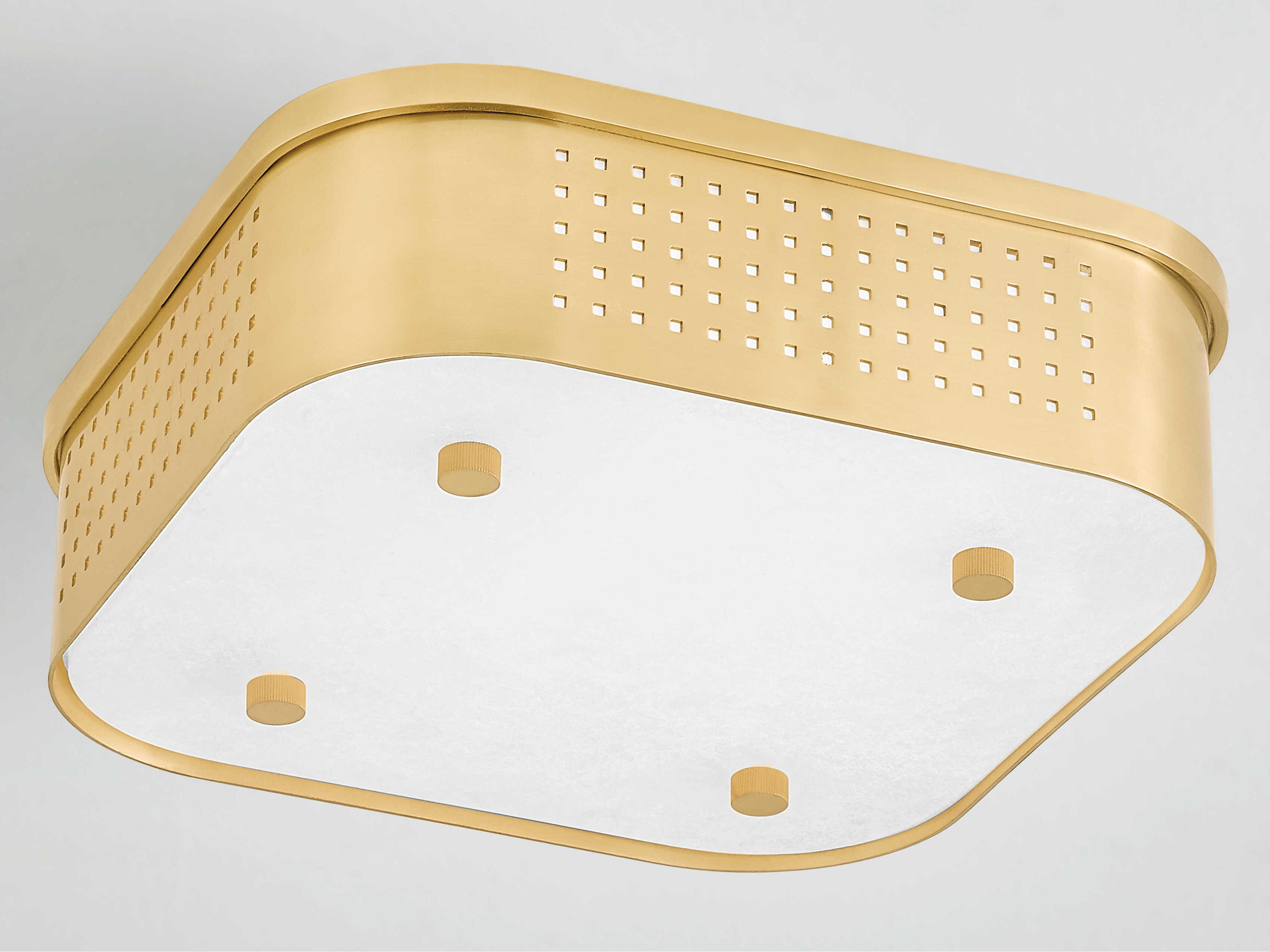 Hudson Valley Madison Square 1-Light Aged Brass Flush Mount