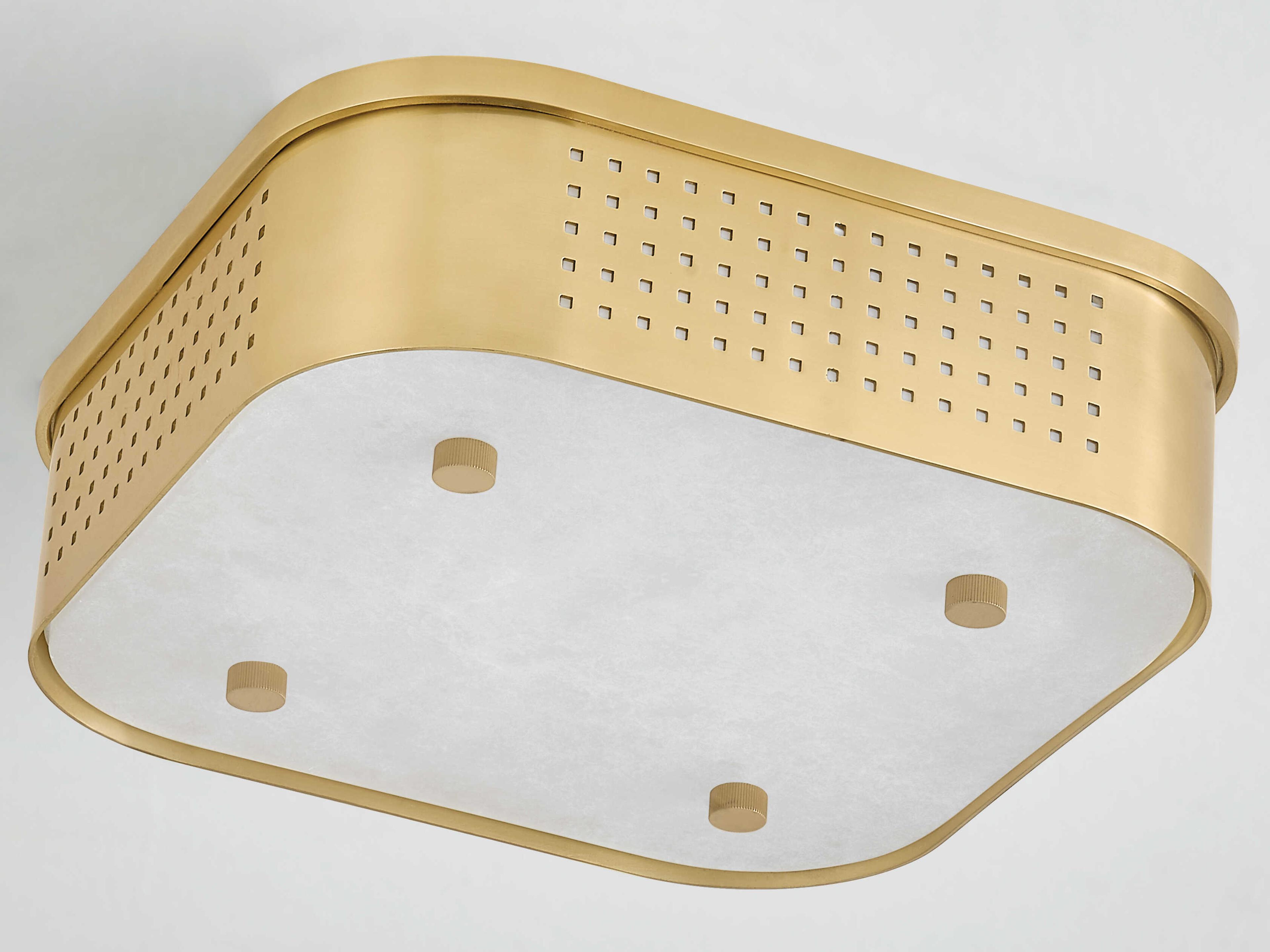 Hudson Valley Madison Square 1-Light Aged Brass Flush Mount