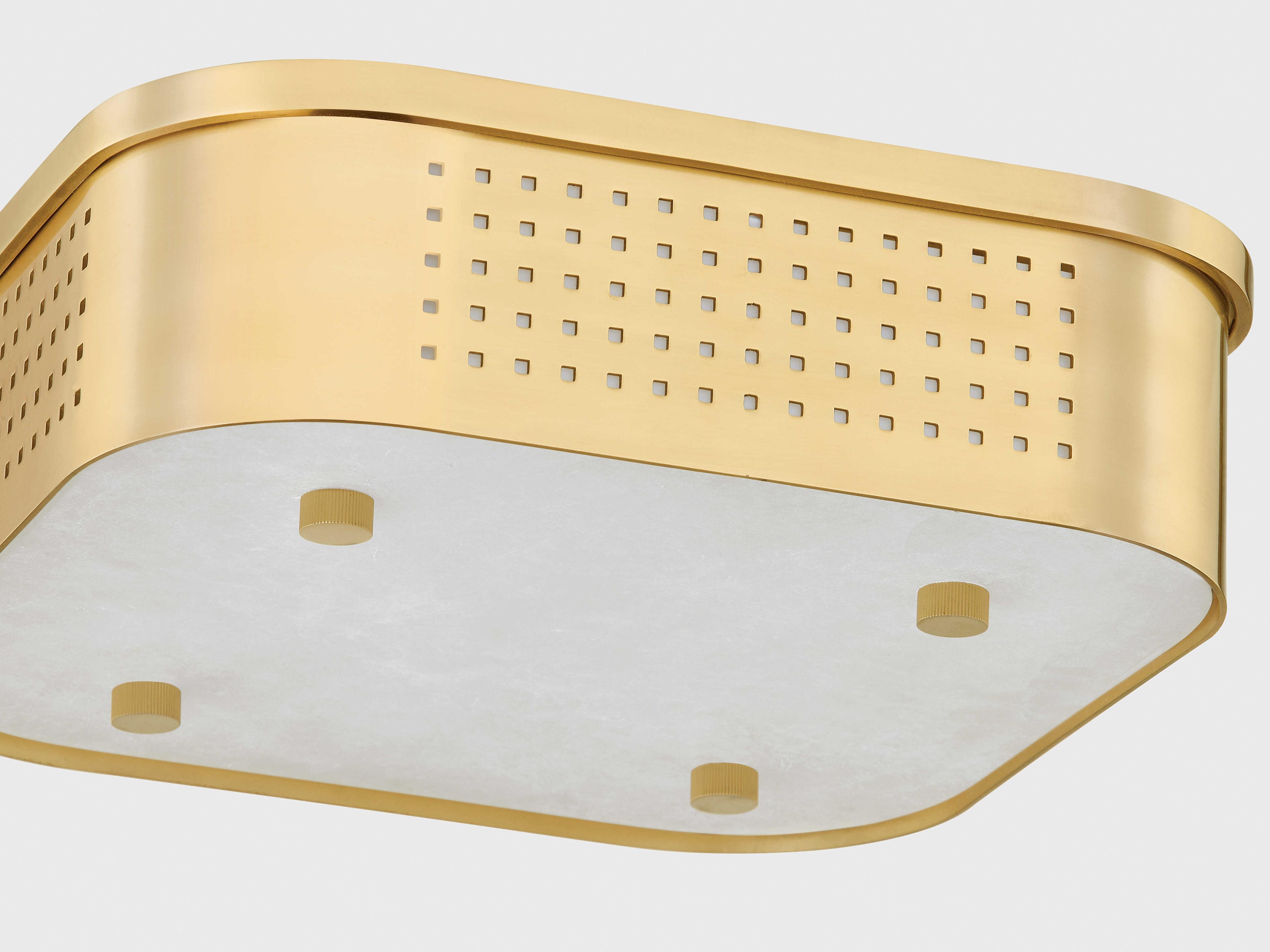 Hudson Valley Madison Square 1-Light Aged Brass Flush Mount