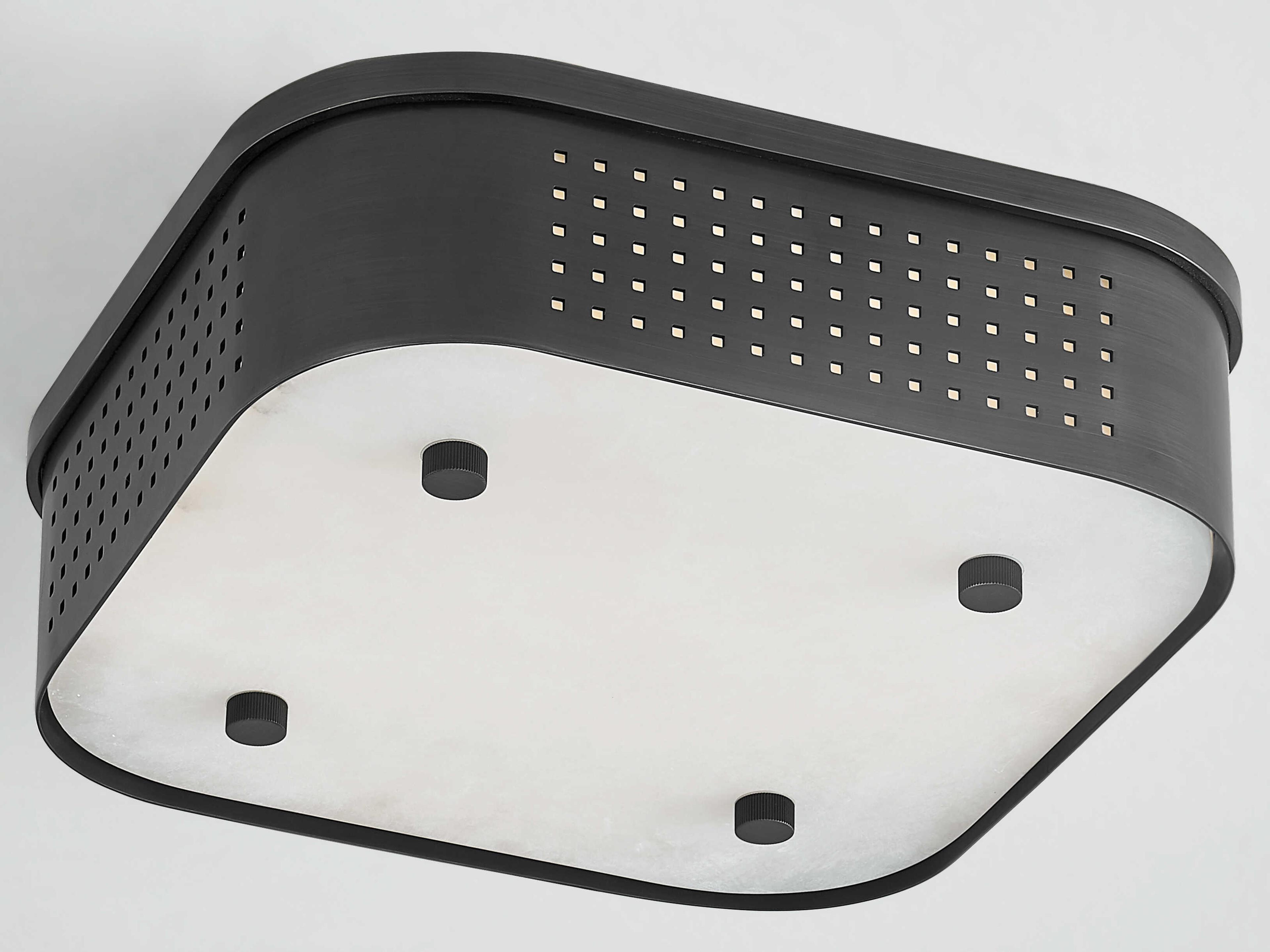 Hudson Valley Madison Square 1-Light Distressed Bronze Black Flush Mount