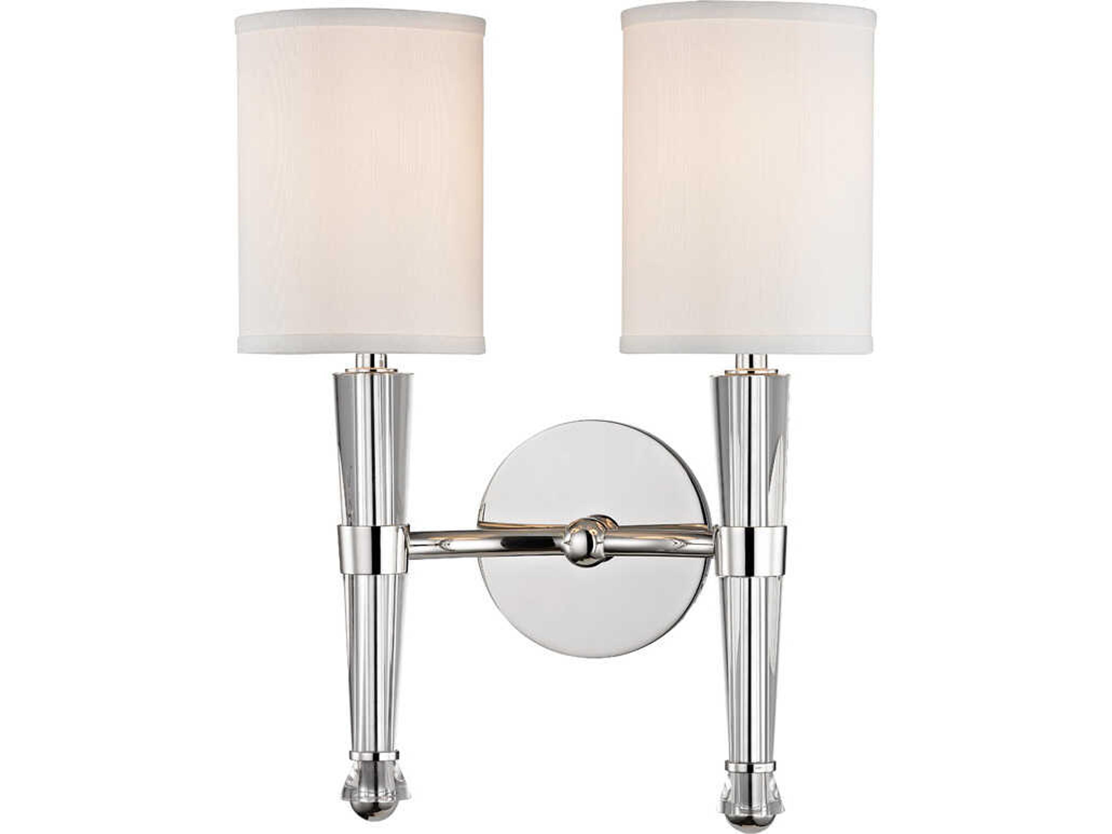 Volta 2-Light Polished Nickel Crystal Wall Sconce
