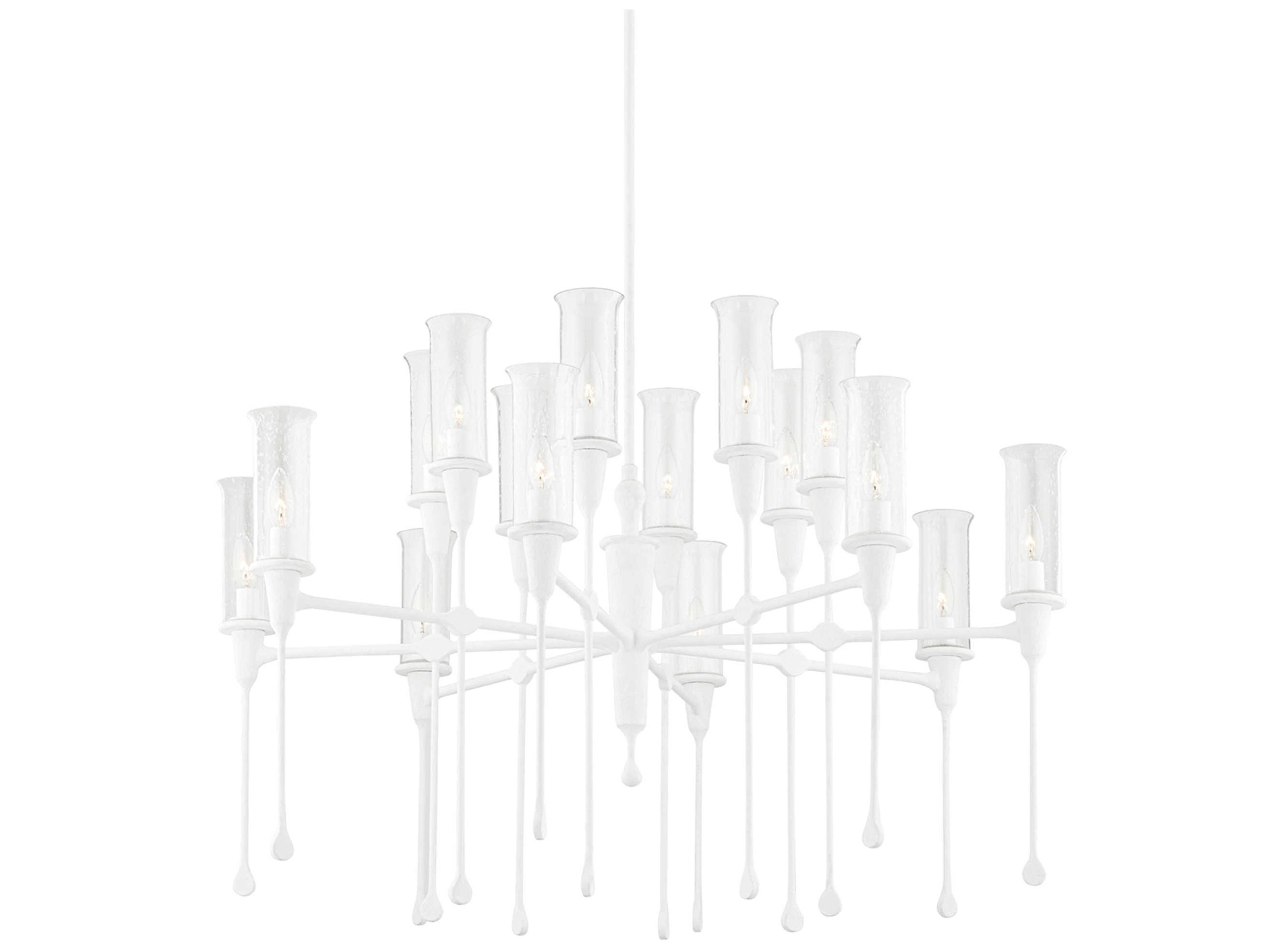 Chisel 16-Light6-Light White Plaster Clear Glass Candelabra Chandelier