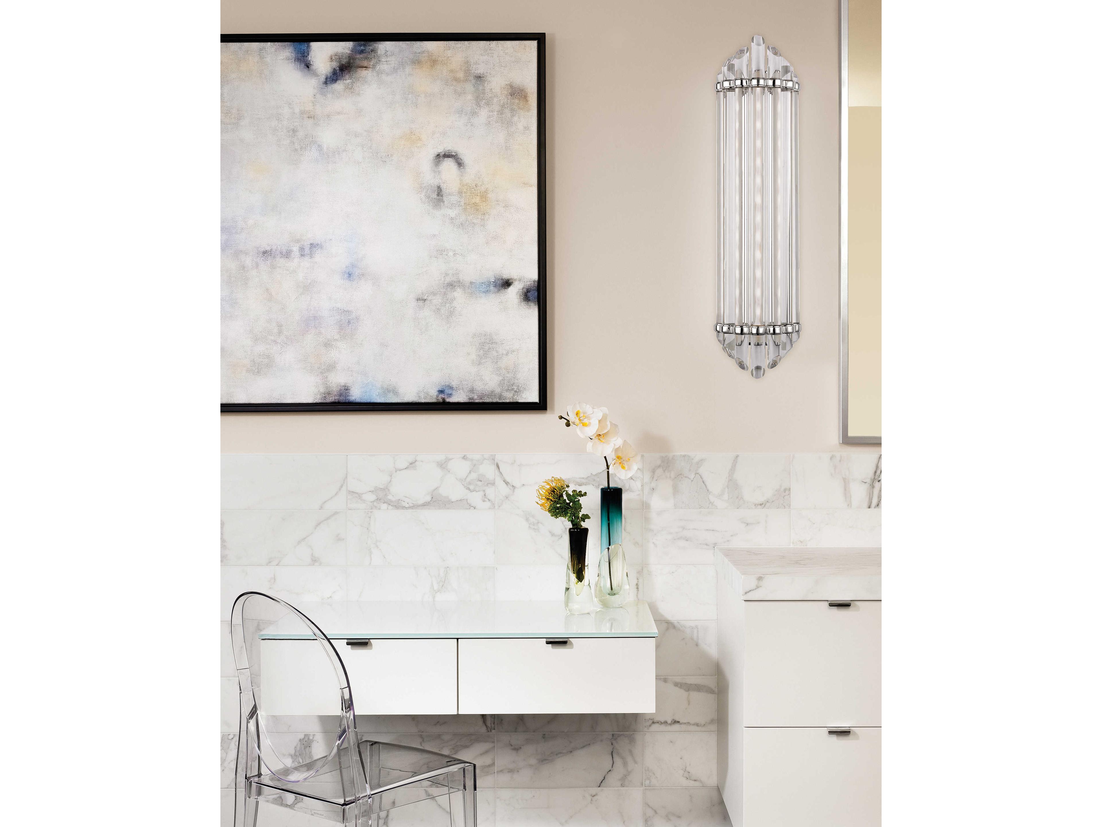 Hudson Valley Albion 1-Light Polished Nickel Clear Glass LED Wall Sconce