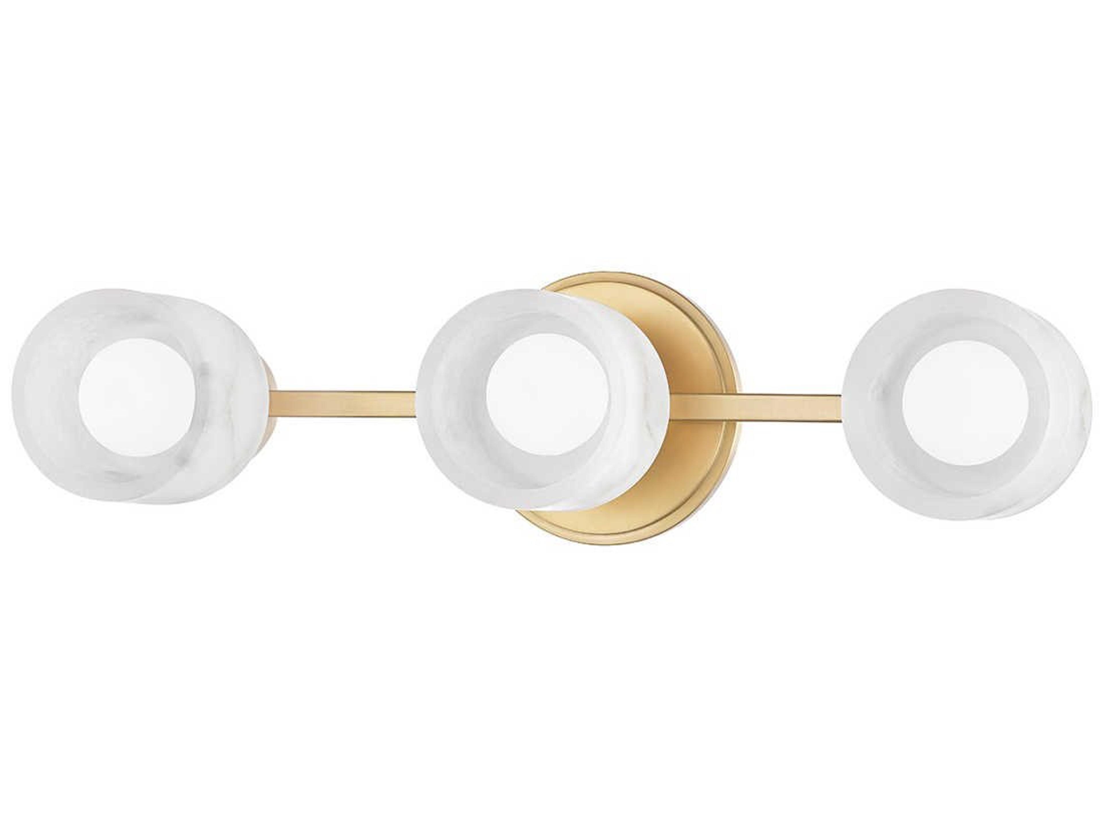 Hudson Valley Centerport 3-Light Aged Brass LED Drum Semi Flush Mount