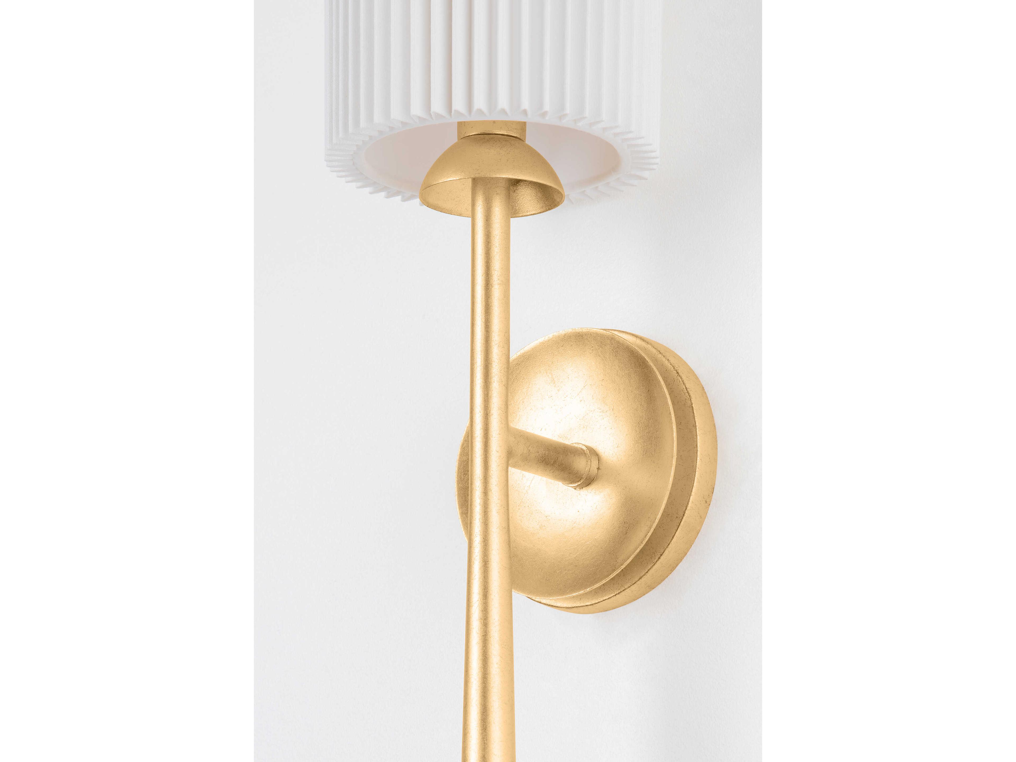 Hudson Valley Sterling 1-Light Vintage Gold Leaf Wall Sconce