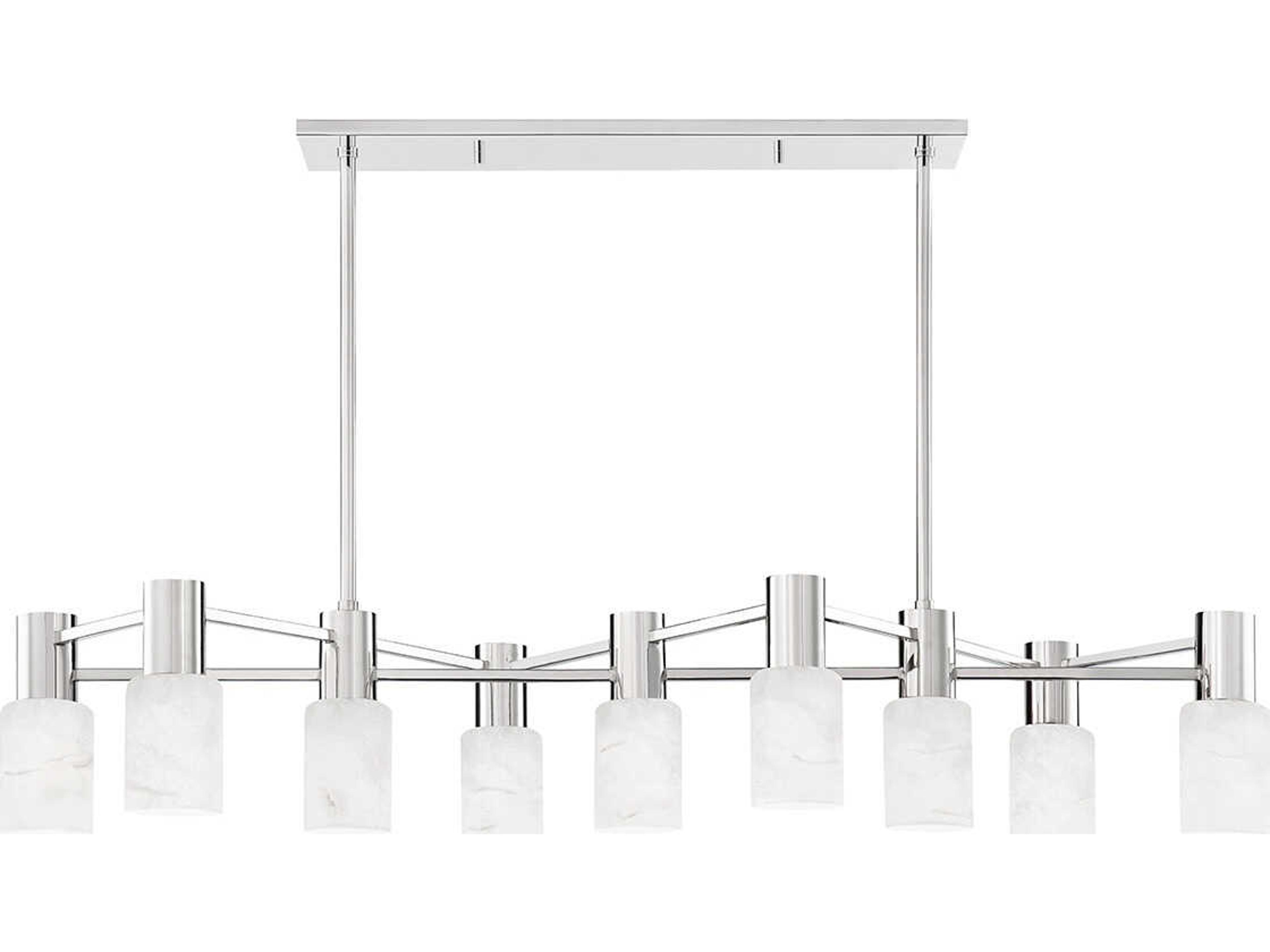 Centerport 9-Light Polished Nickel LED Cylinder Island Pendant