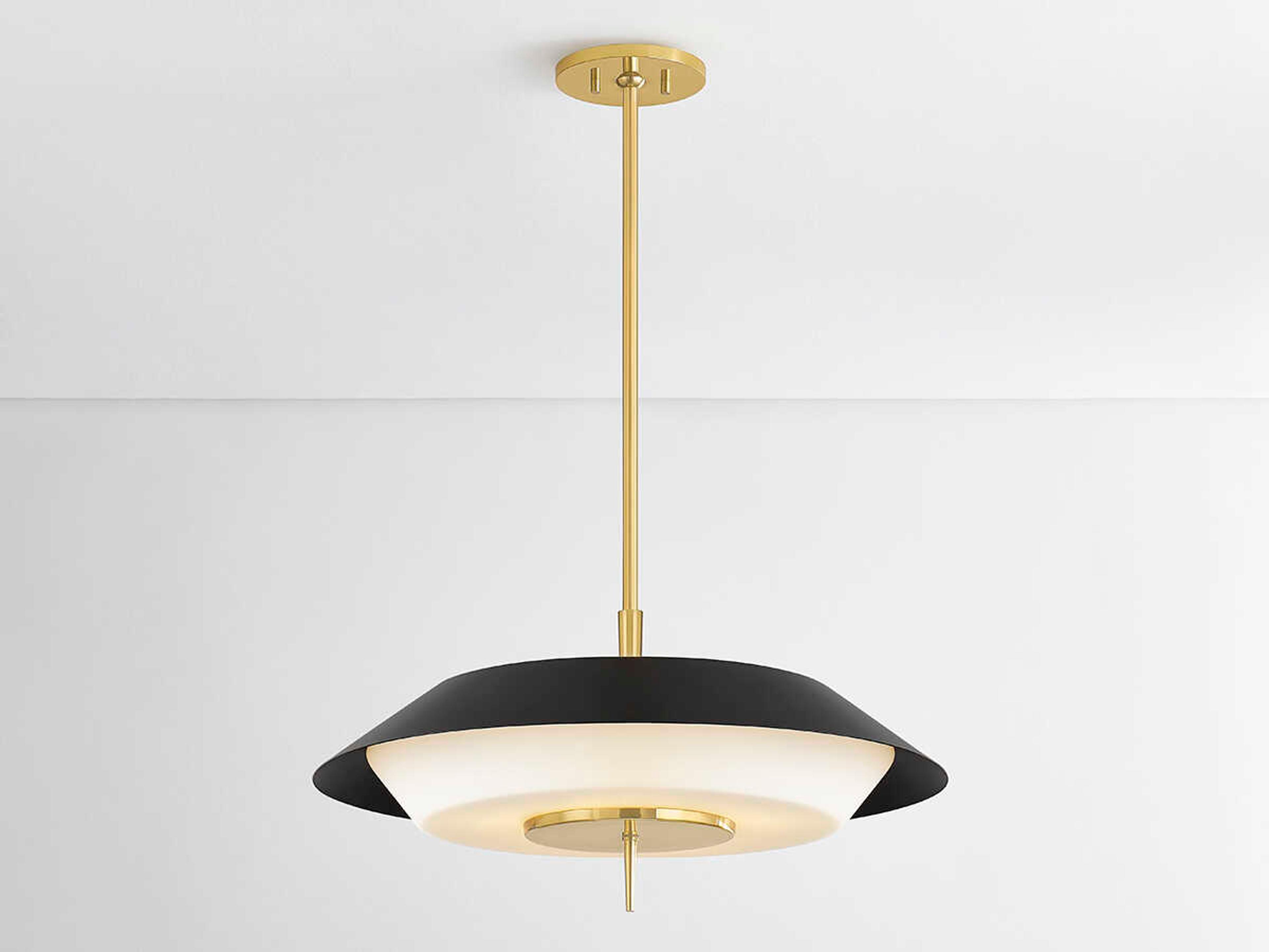 Hudson Valley Westport 4-Light Aged Brass Soft Black Pendant