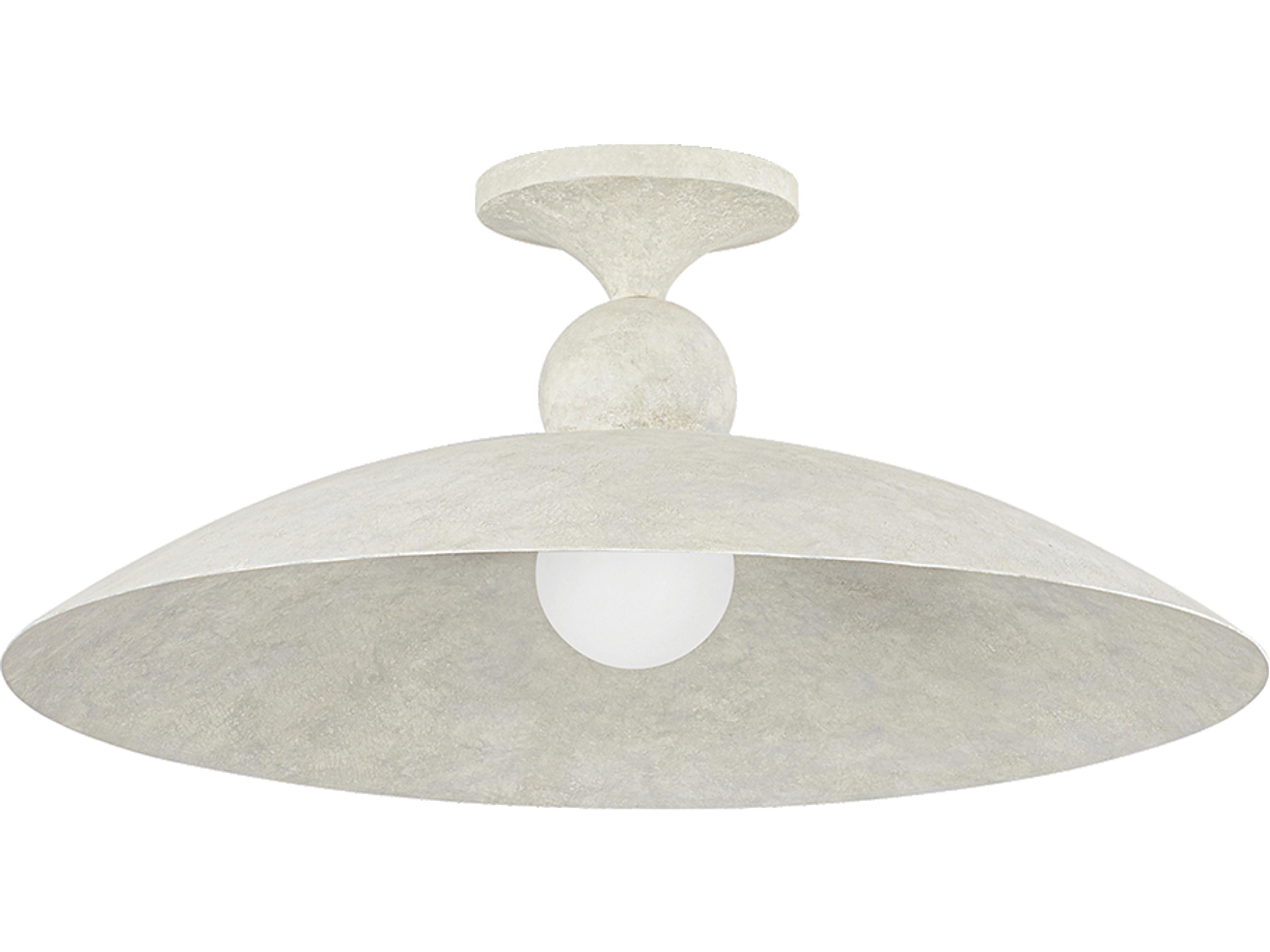 Teelin 1-Light Limewash Plaster Gray Bowl Semi Flush Mount
