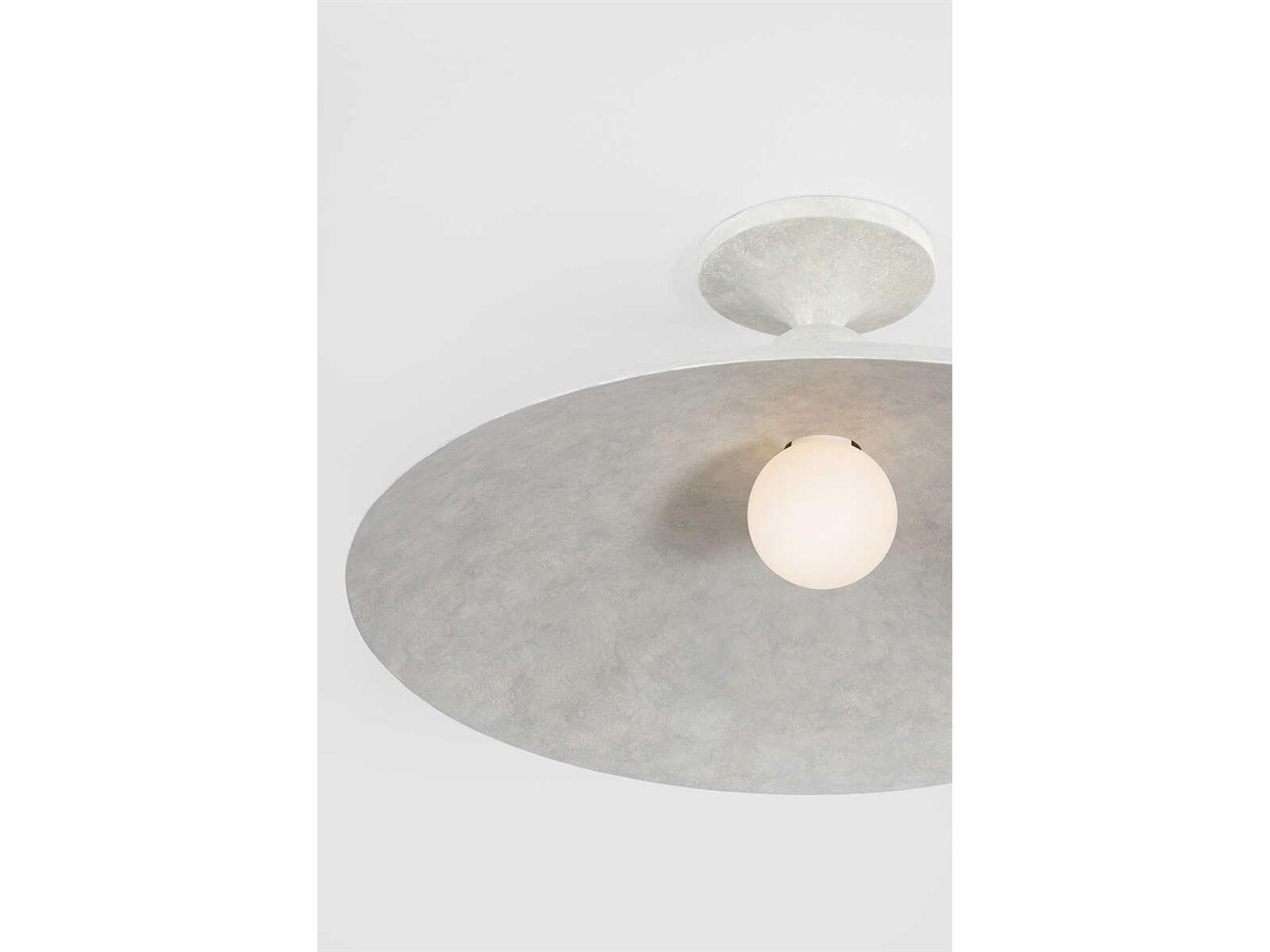 Hudson Valley Teelin 1-Light Limewash Plaster Gray Bowl Semi Flush Mount