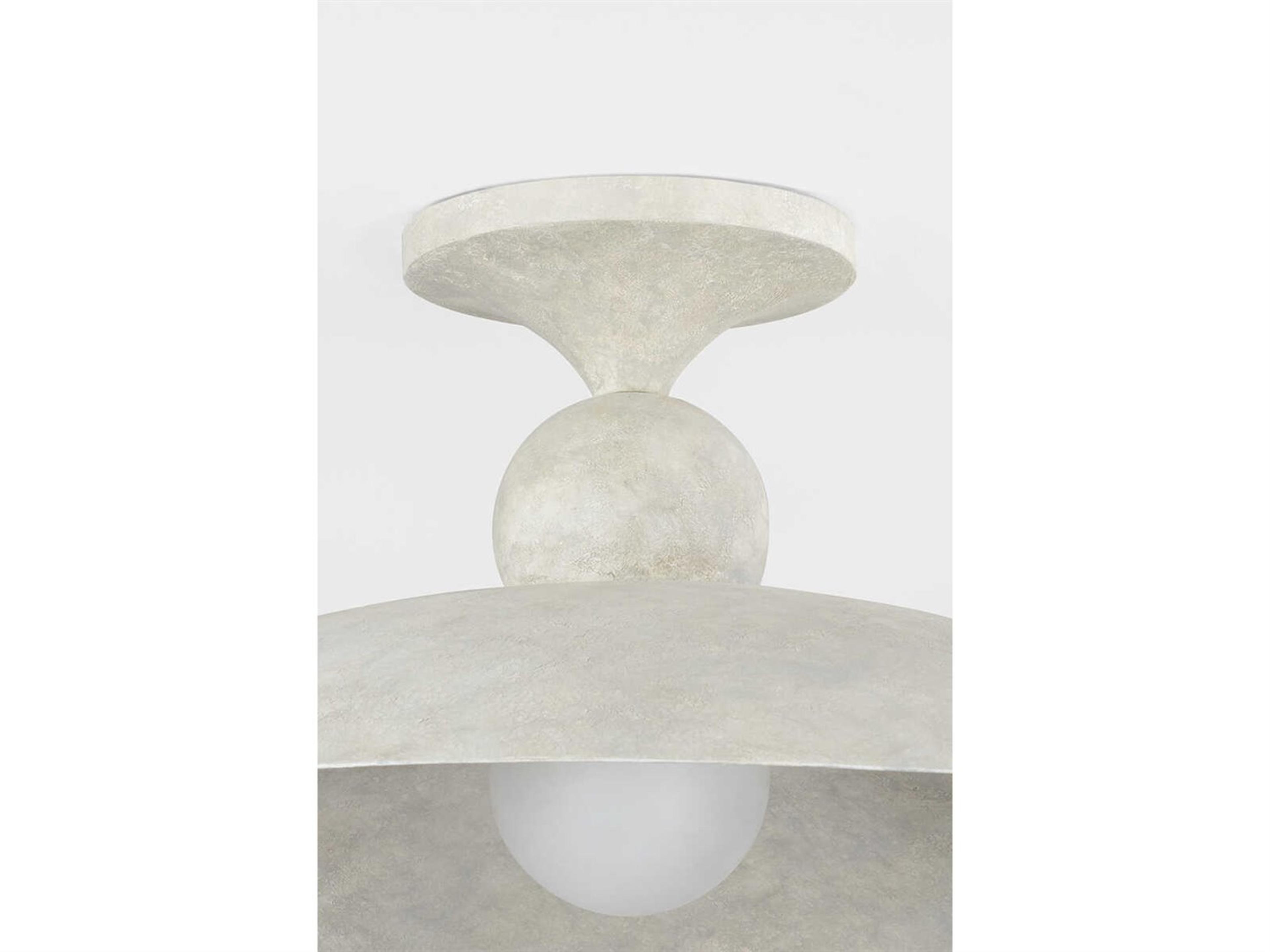 Hudson Valley Teelin 1-Light Limewash Plaster Gray Bowl Semi Flush Mount
