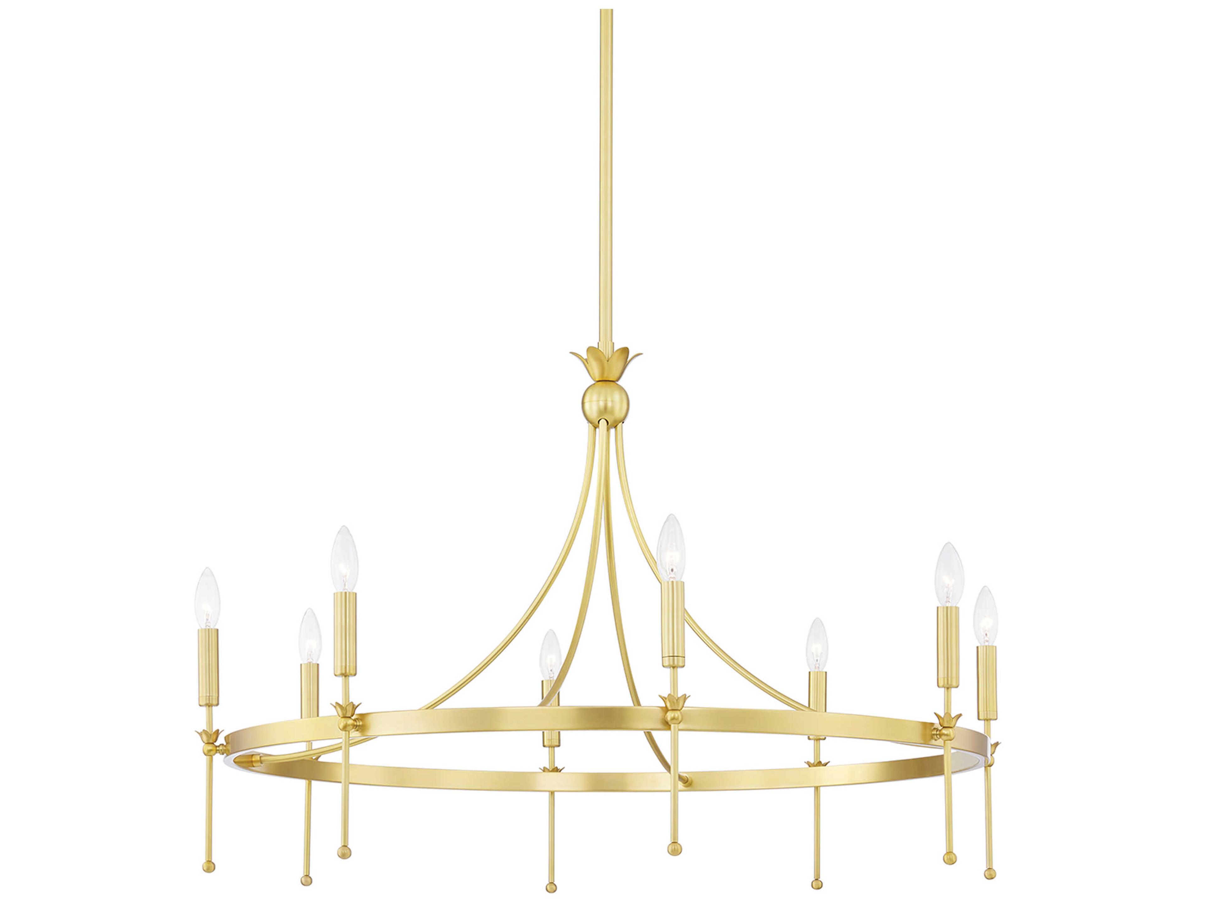 Gates 8-Light Aged Brass Candelabra Chandelier