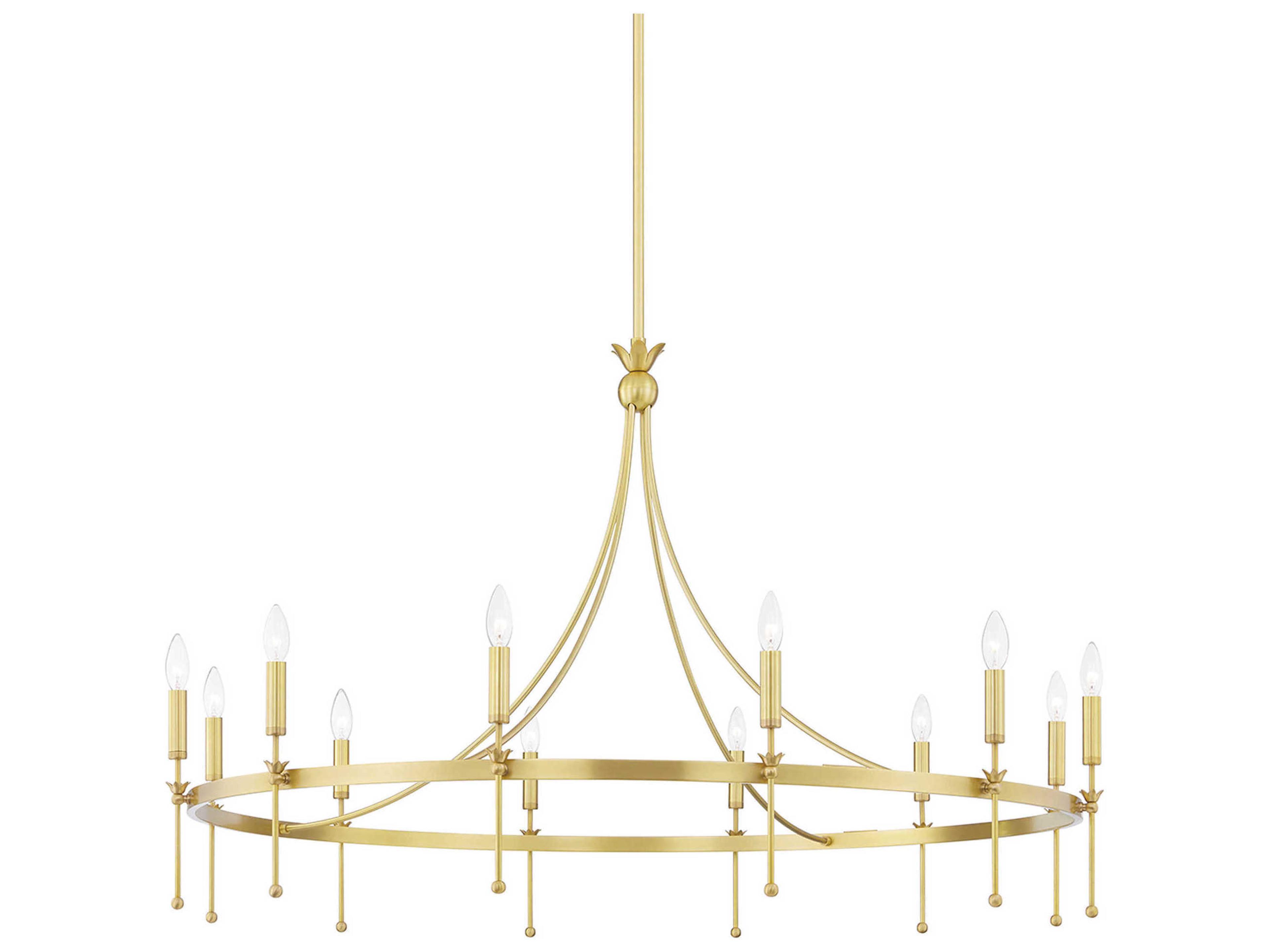 Gates 12-Light Aged Brass Candelabra Chandelier