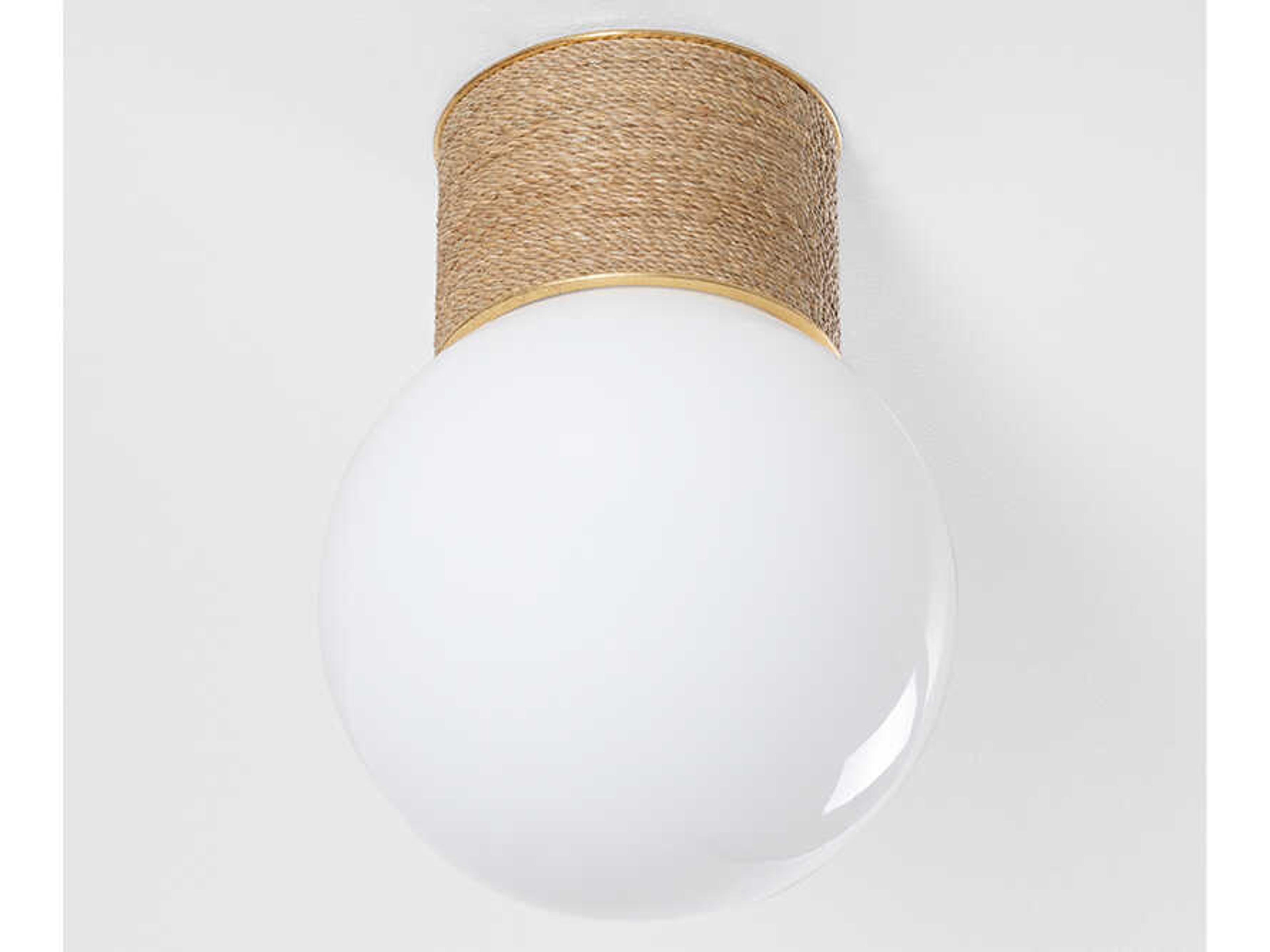 Hudson Valley Ardsley 1-Light Vintage Gold Leaf Globe Flush Mount