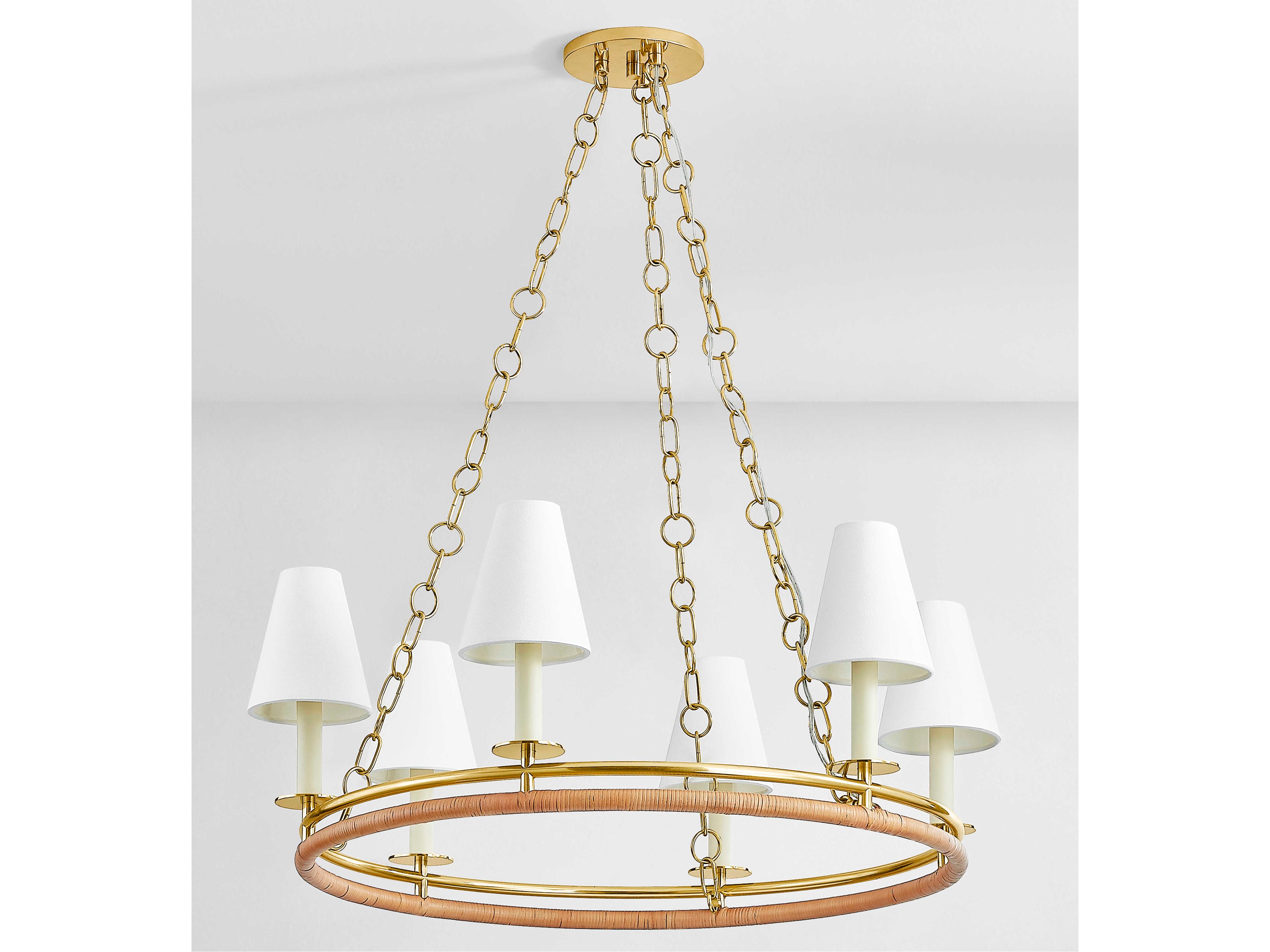 Hudson Valley Swanton 6-Light Aged Brass Chandelier
