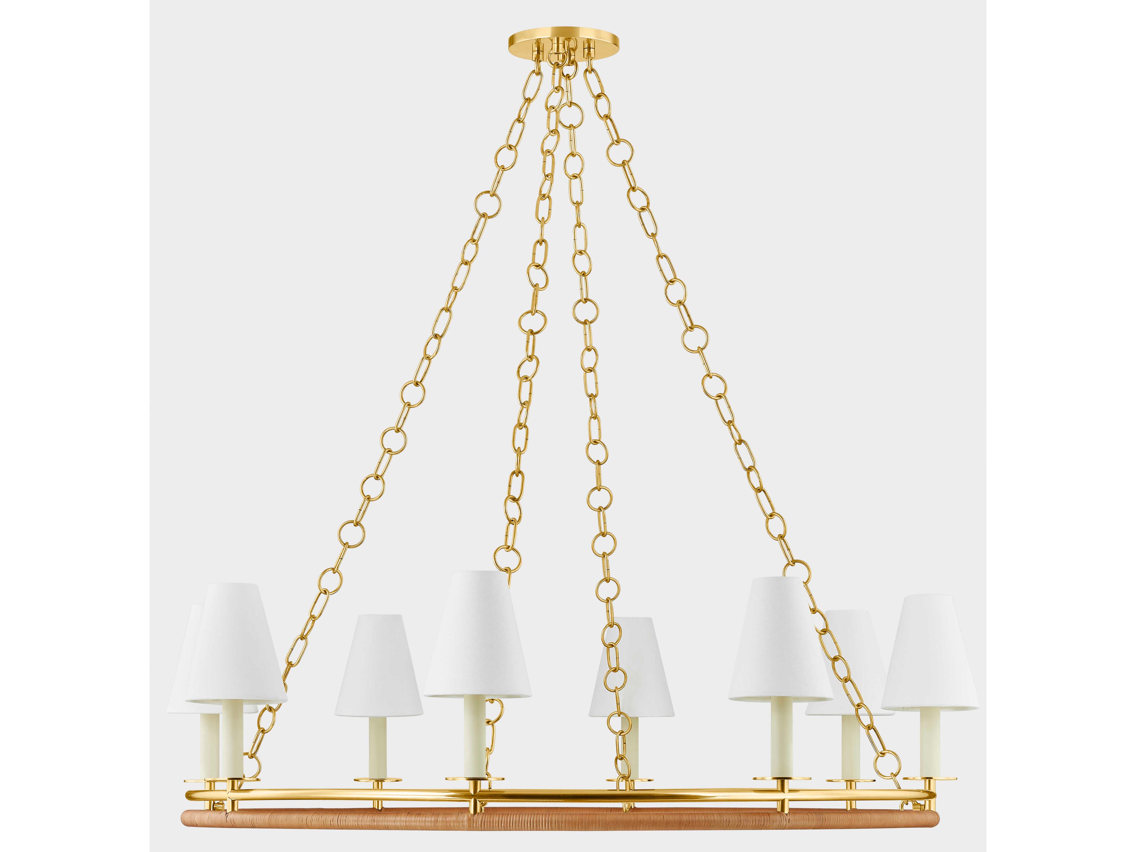 Hudson Valley Swanton 8-Light Aged Brass Chandelier