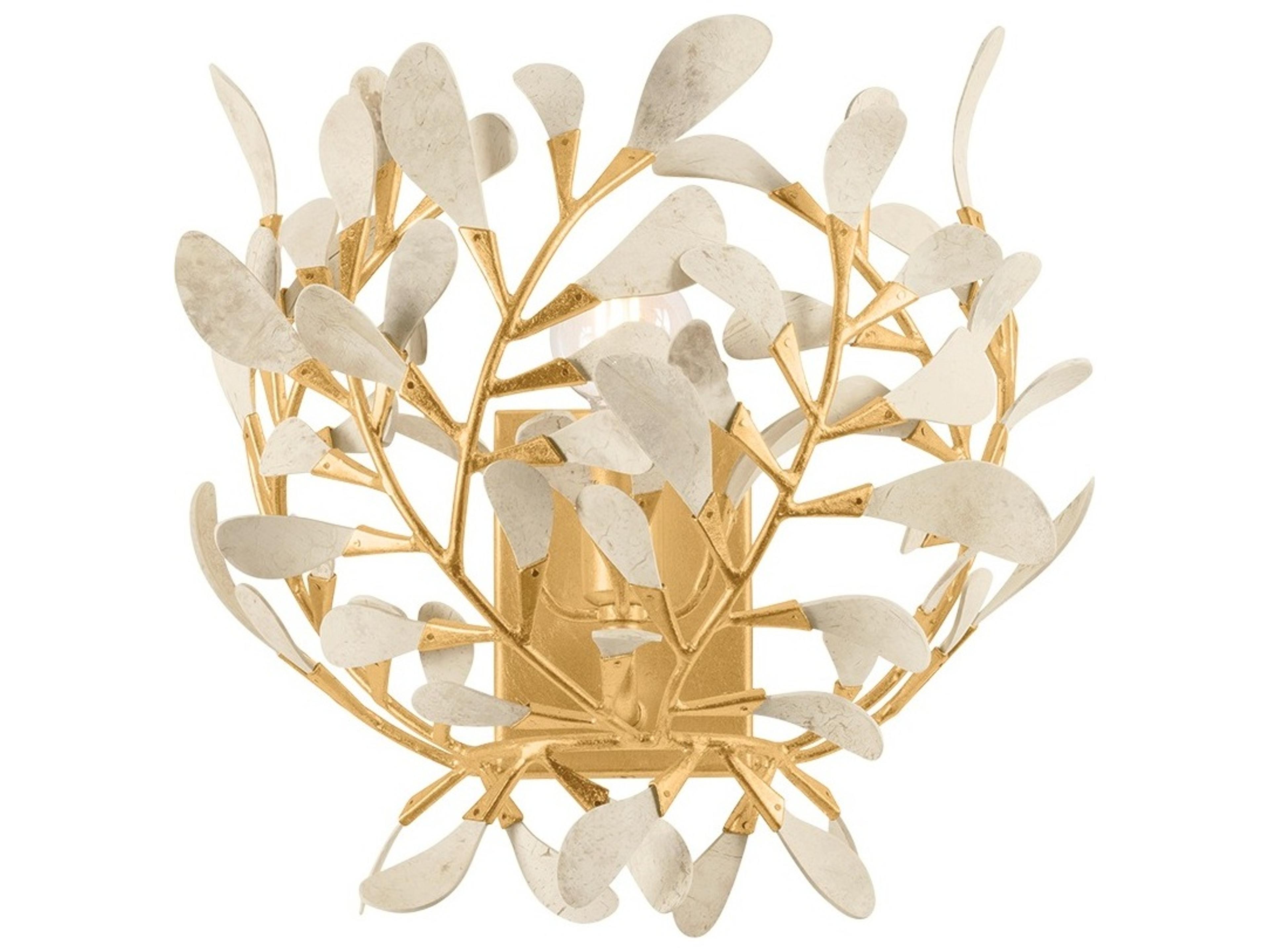Maybrook 1-Light Vintage Gold Leaf Wall Sconce