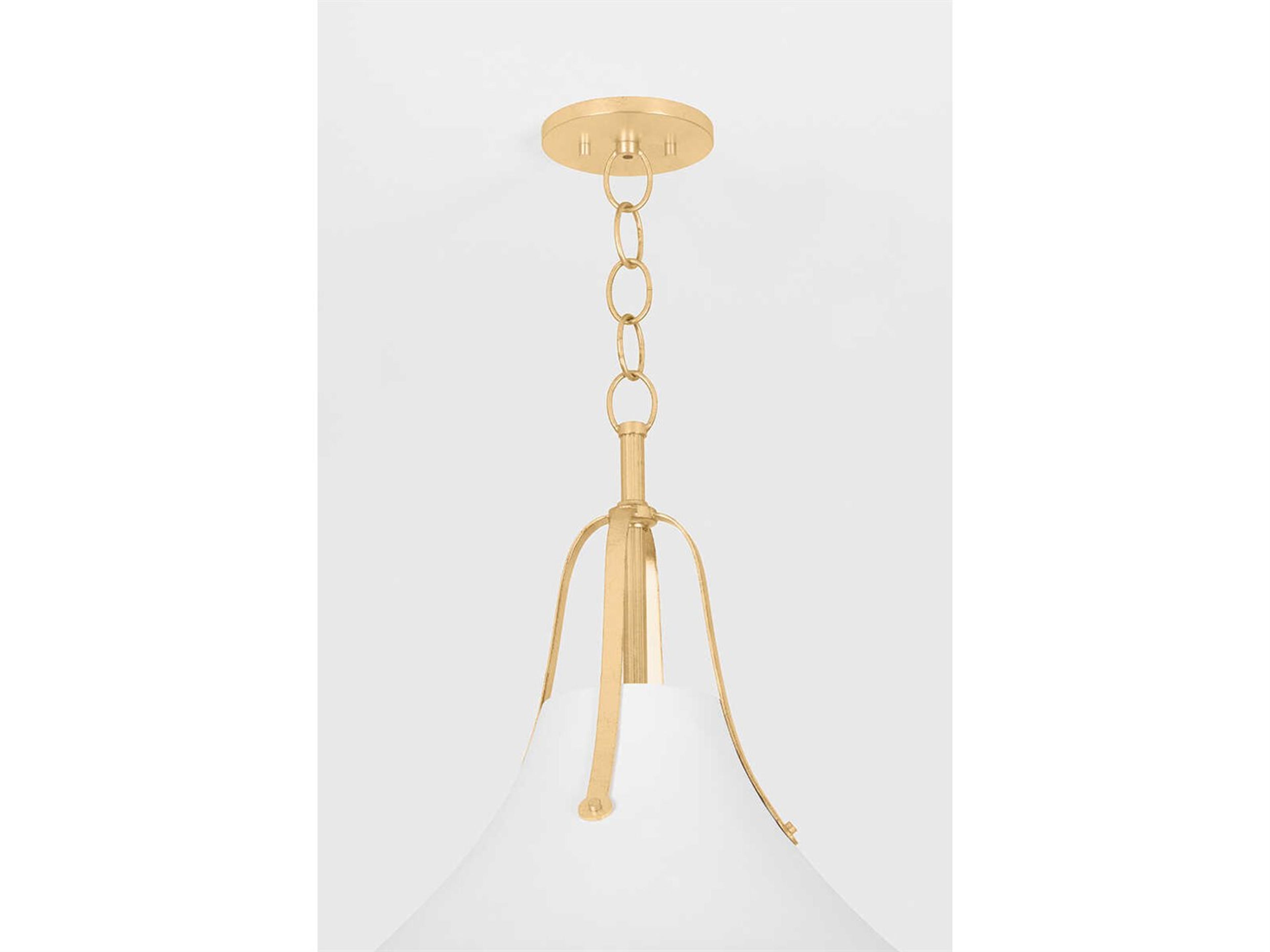 Hudson Valley Coventry 1-Light Vintage Gold Leaf White Plaster Bell Pendant