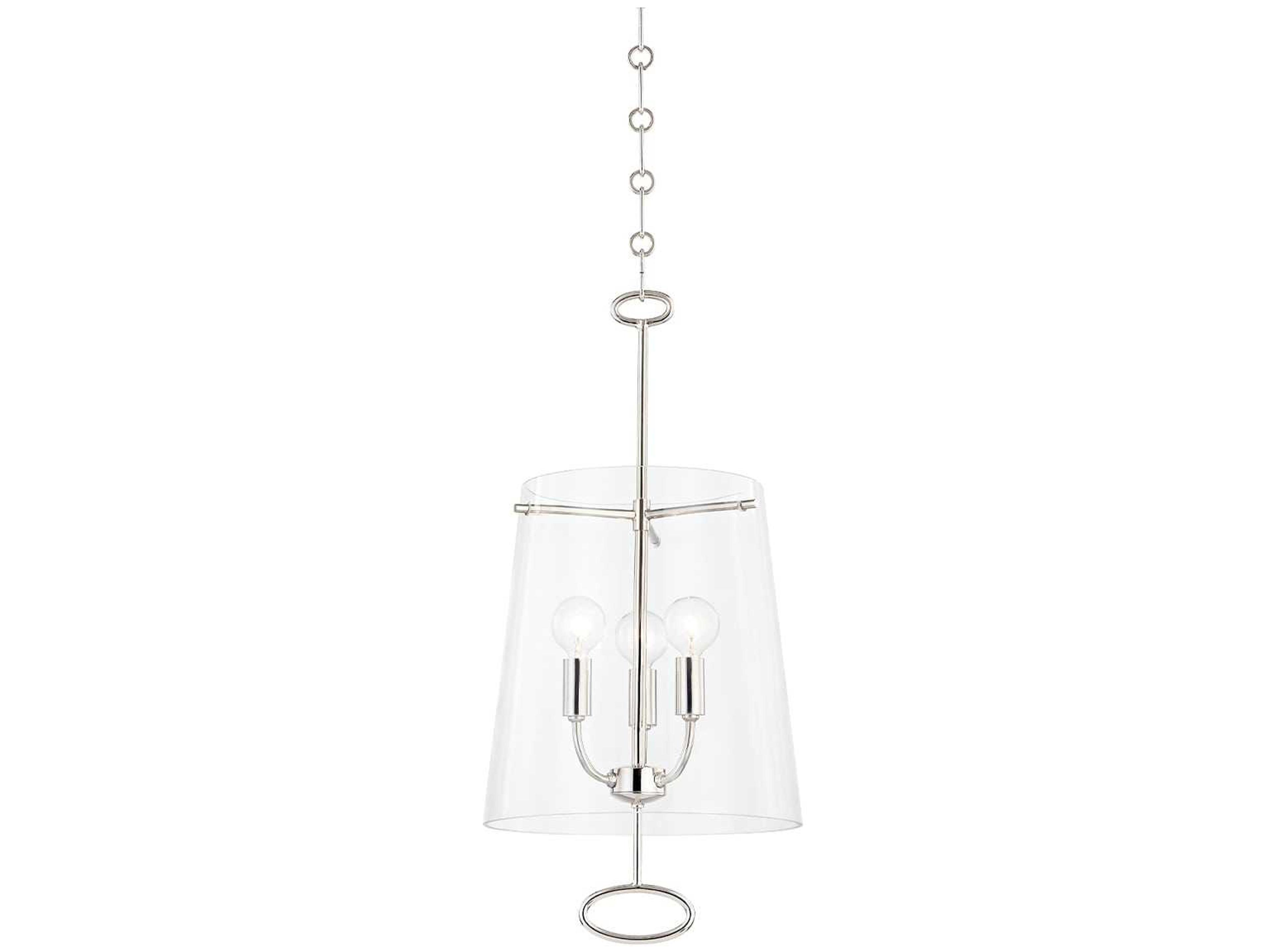 James 3-Light Polished Nickel Glass Chandelier
