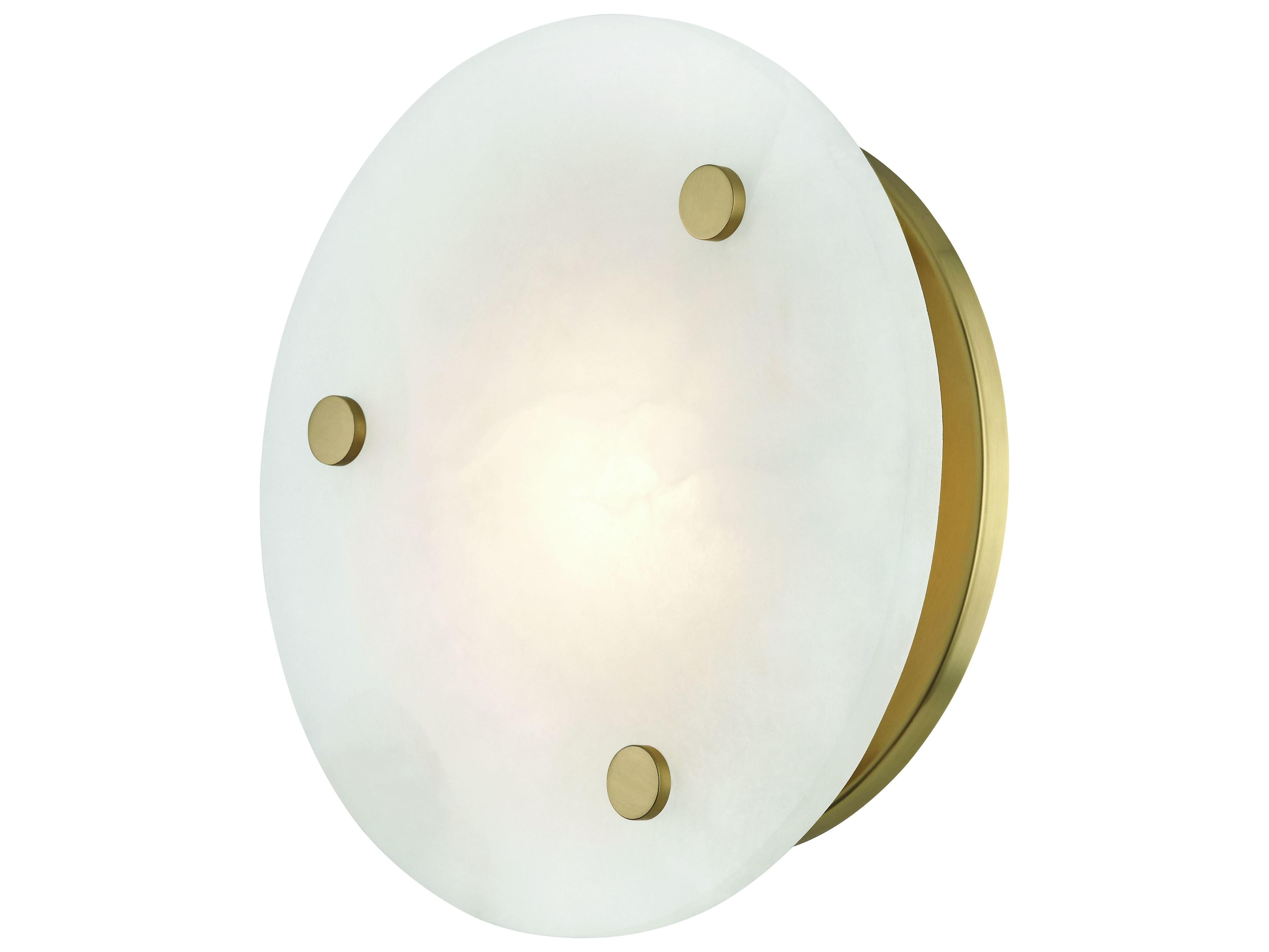 Hudson Valley Croton 1-Light Aged Brass White LED Drum Flush Mount