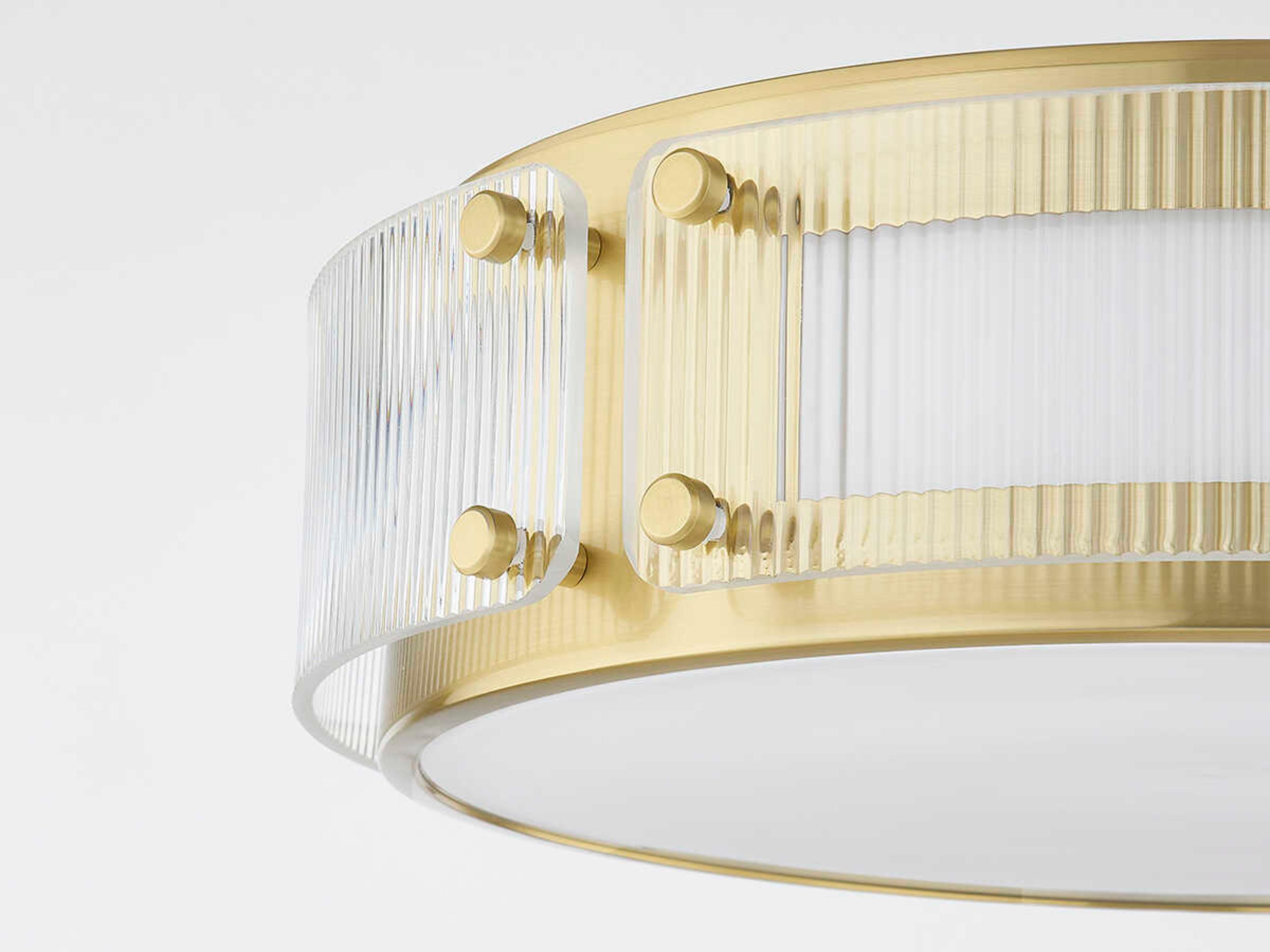 Hudson Valley Clifford 1-Light Aged Brass Glass LED Flush Mount