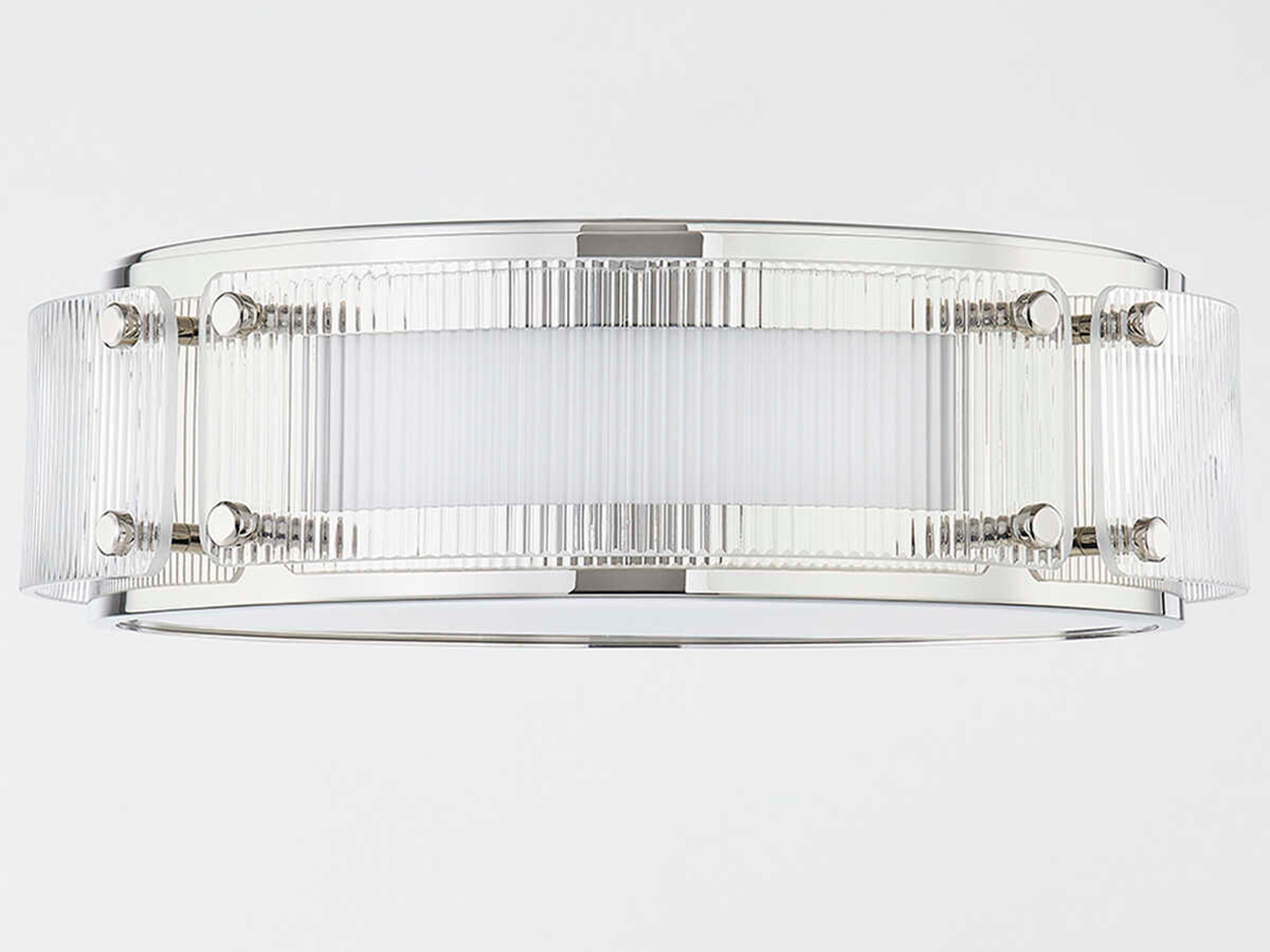 Hudson Valley Clifford 1-Light Polished Nickel Glass LED Flush Mount