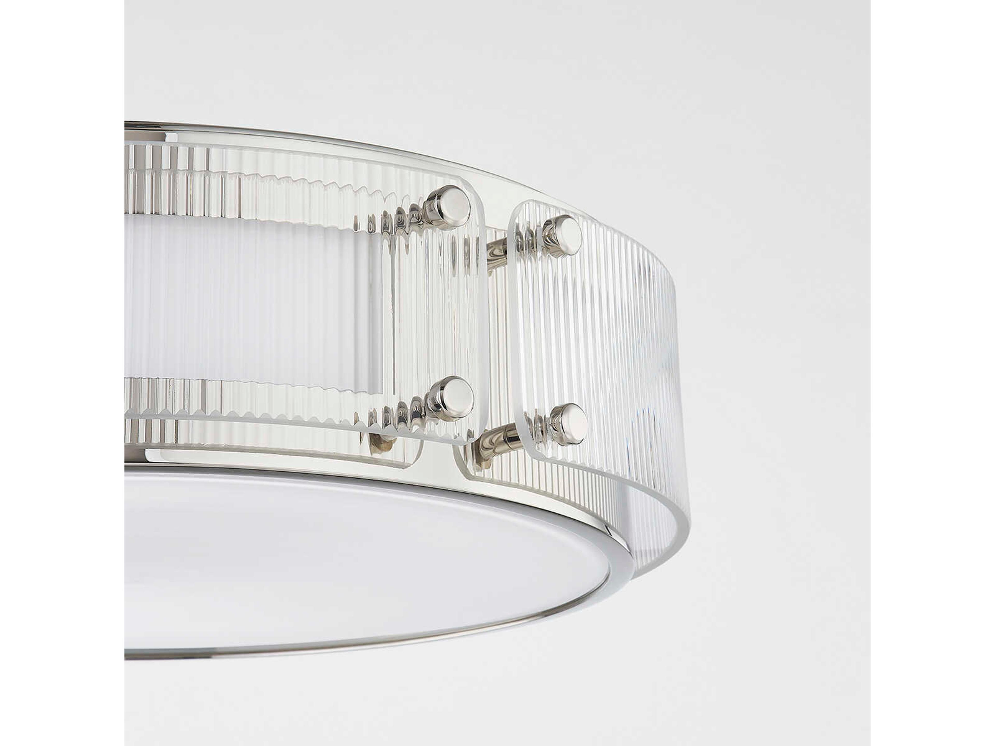 Hudson Valley Clifford 1-Light Polished Nickel Glass LED Flush Mount