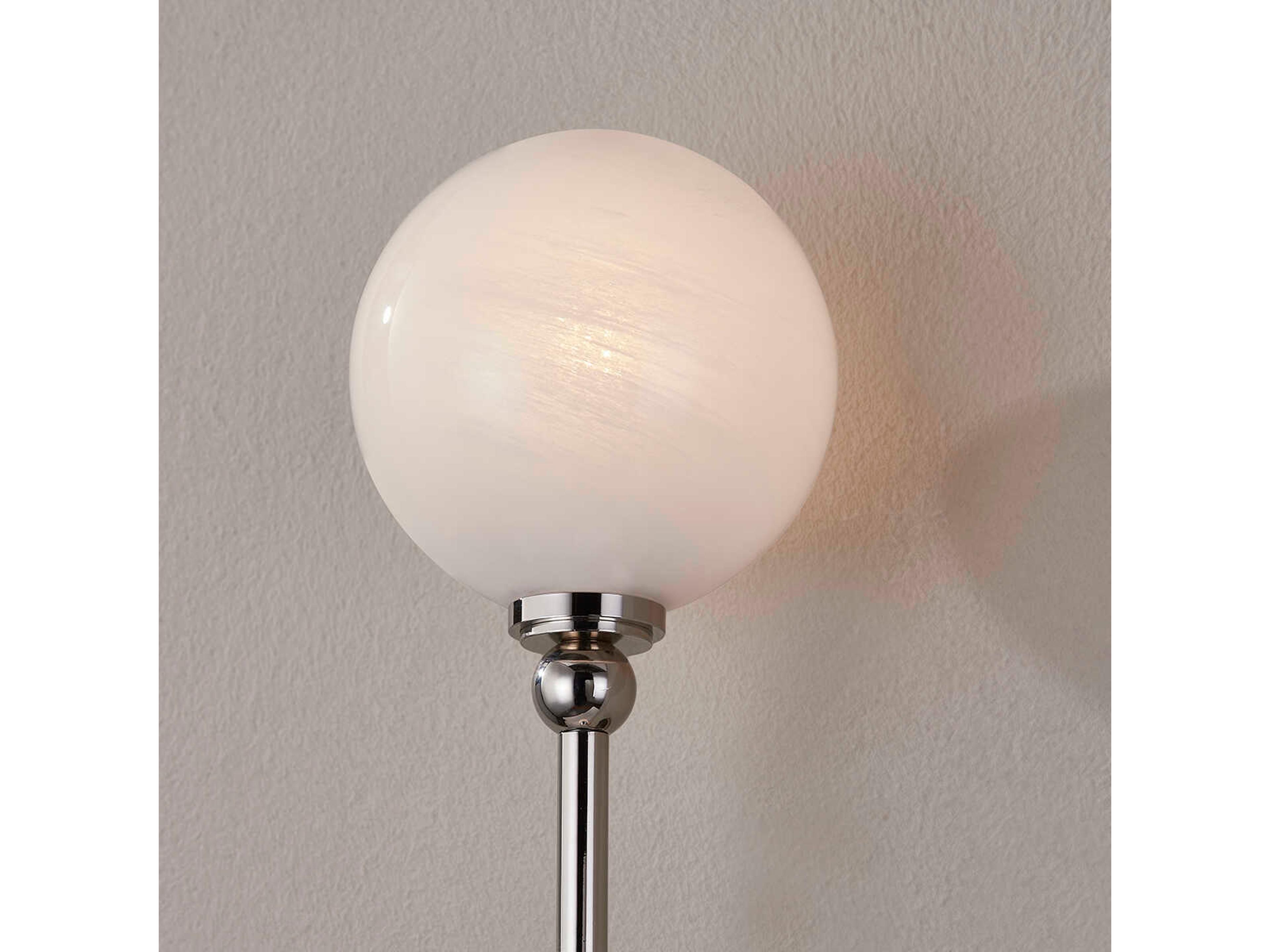 Hudson Valley Andrews 2-Light Polished Nickel Glass Wall Sconce