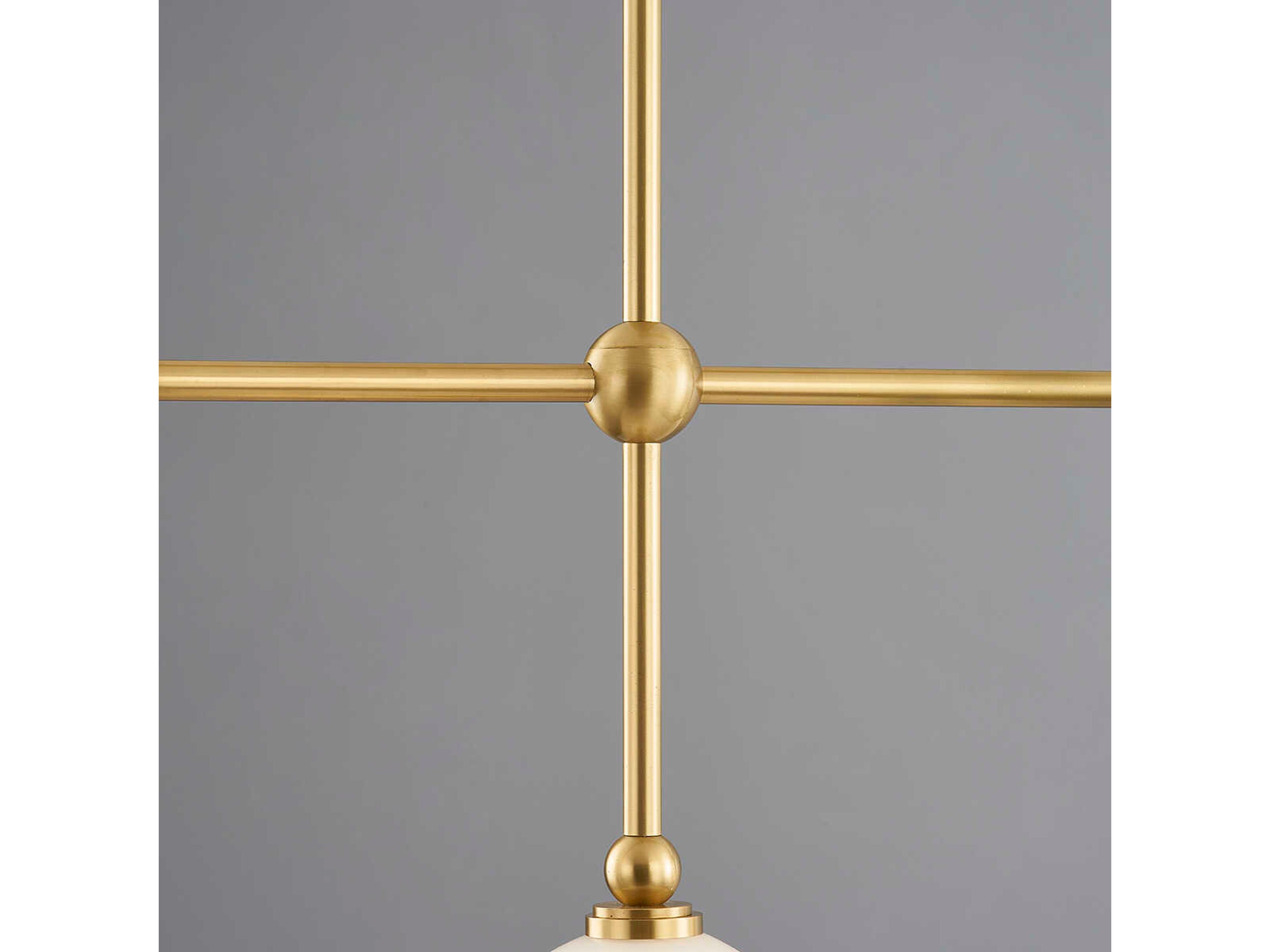 Hudson Valley Andrews 4-Light Aged Brass Glass Globe Linear Island Pendant