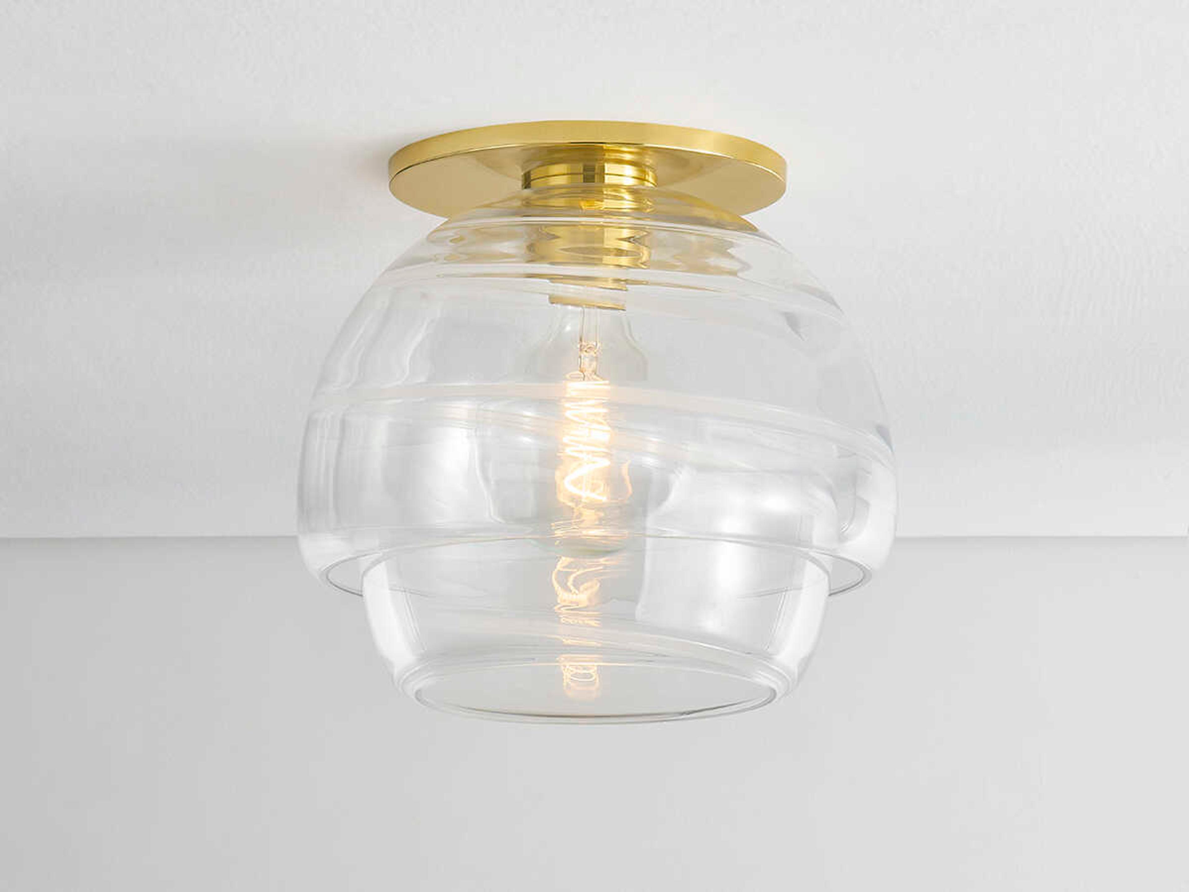 Hudson Valley Montvale 1-Light Aged Brass Flush Mount