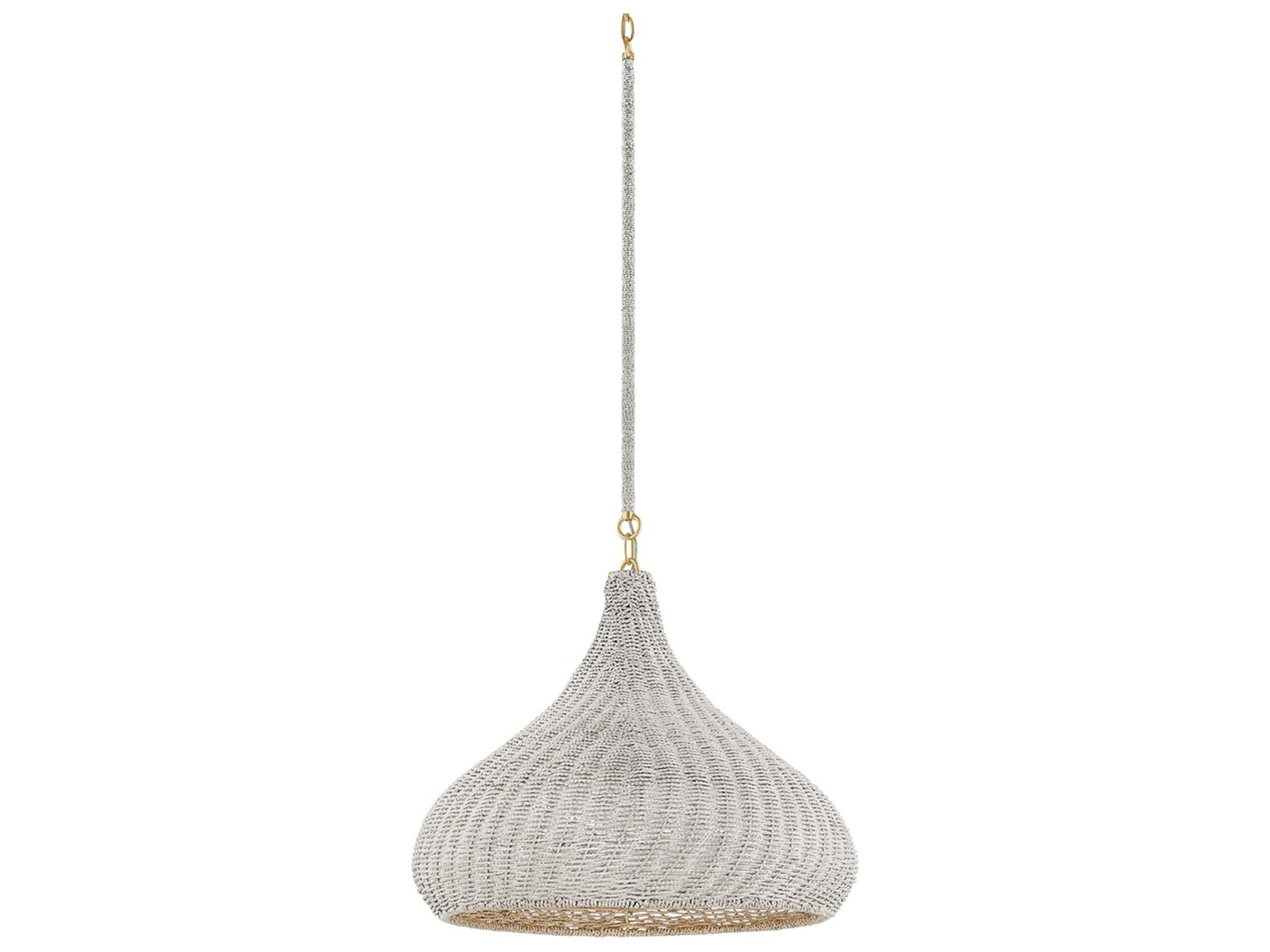 Hampstead 1-Light Aged Brass Gray Pendant