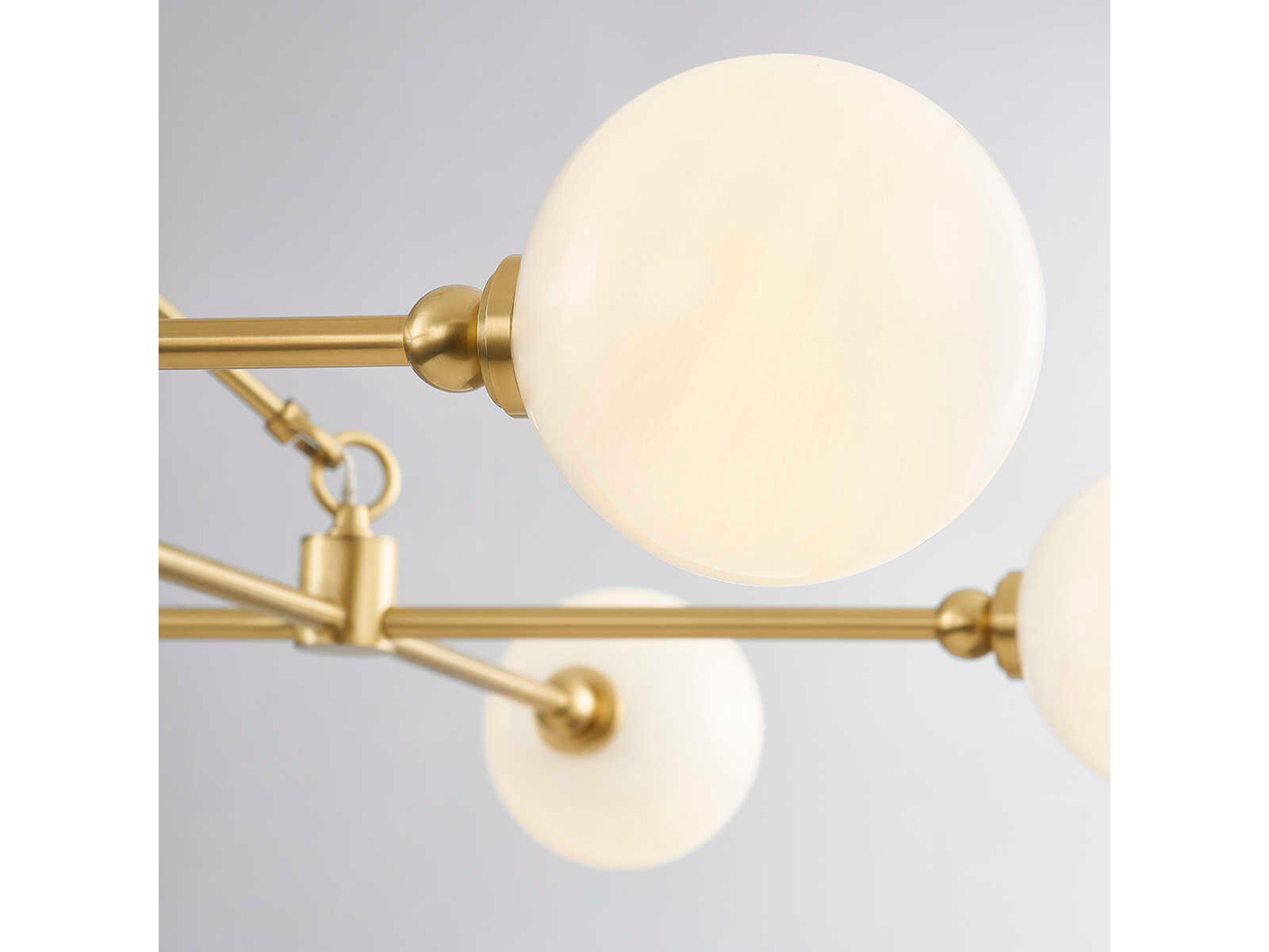 Hudson Valley Andrews 8-Light Aged Brass Glass Globe Chandelier