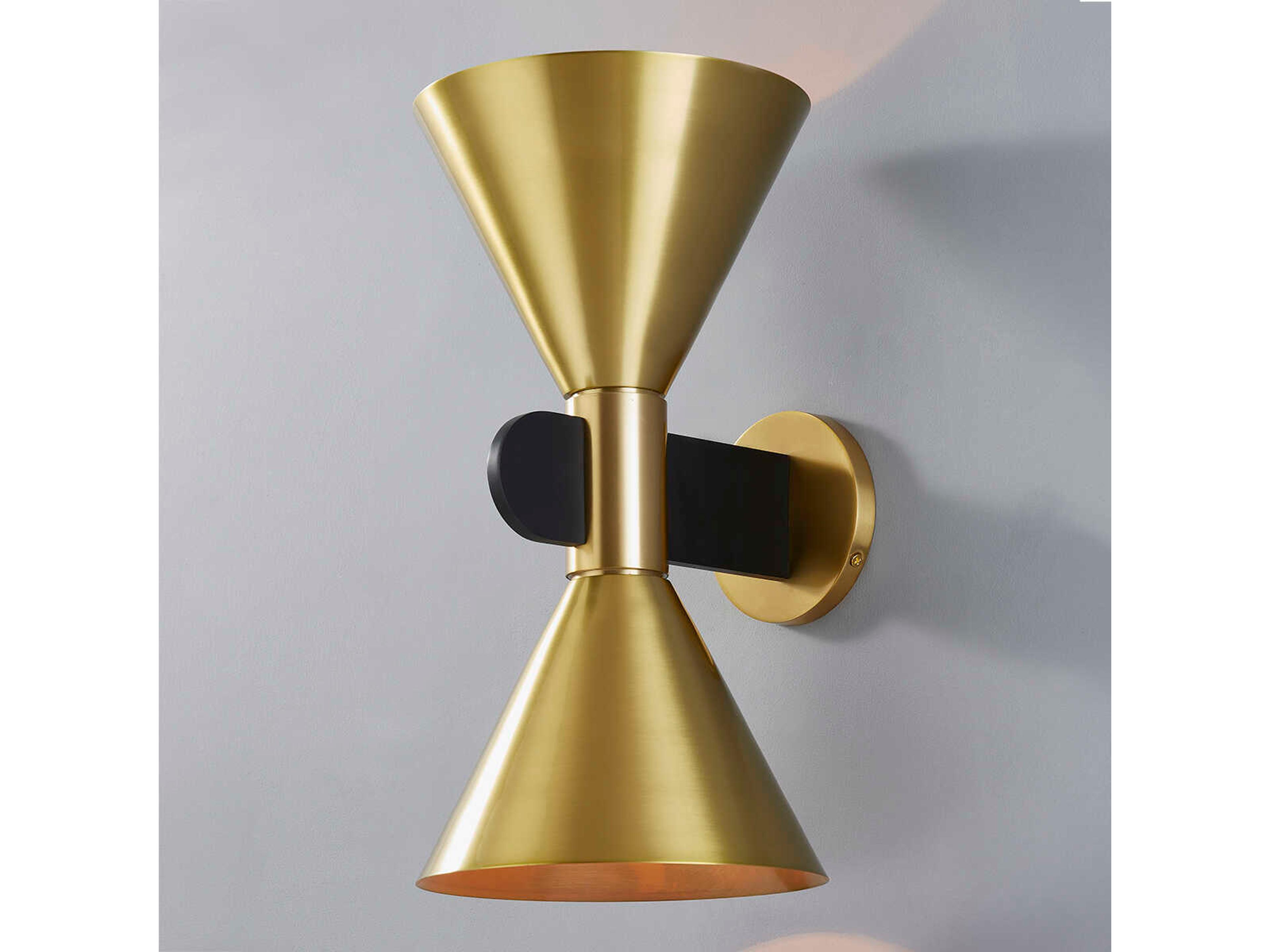 Hudson Valley Cranston 2-Light Aged Brass Soft Black Wall Sconce