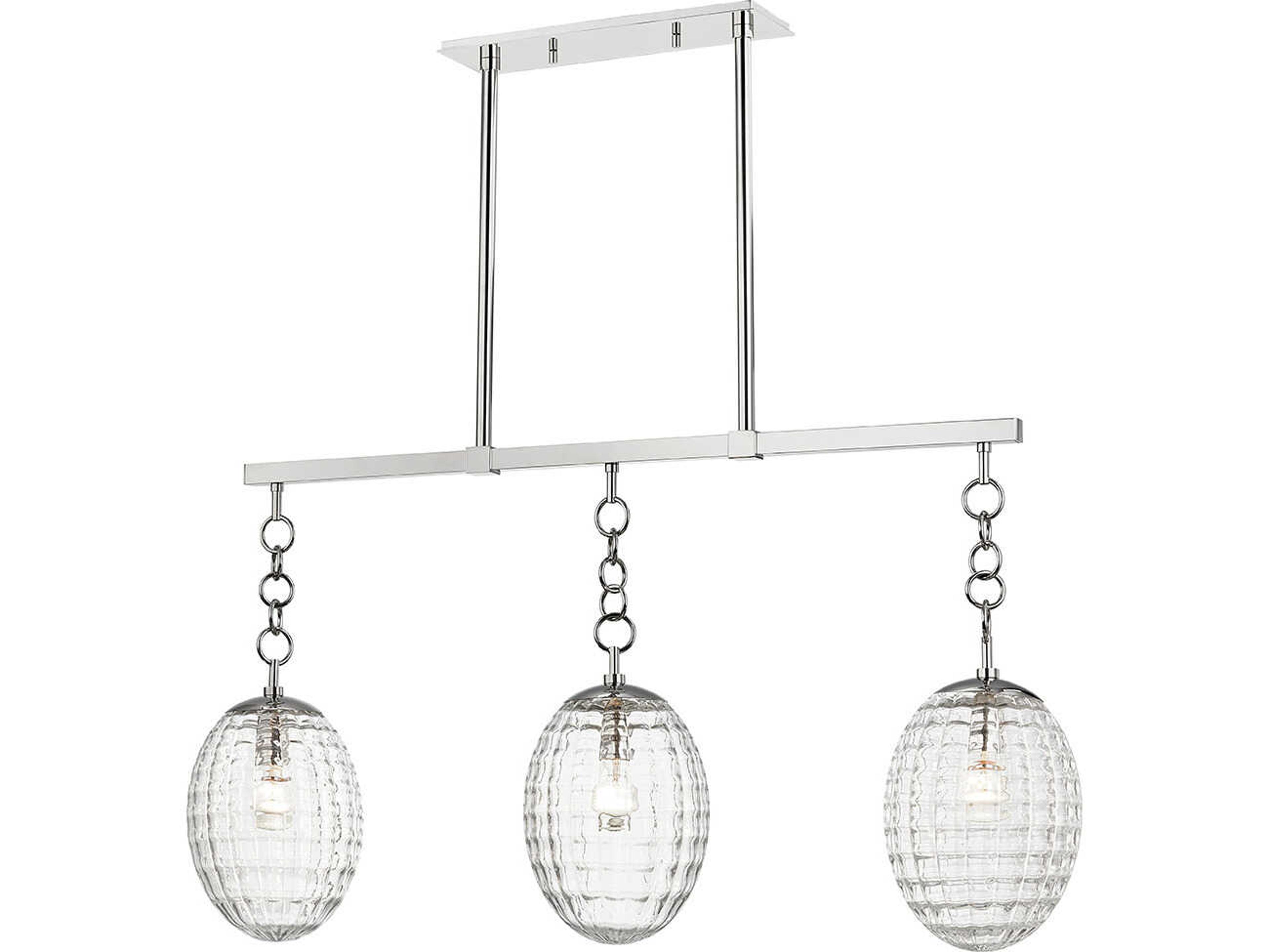 Venice 3-Light Polished Nickel Linear Island Pendant