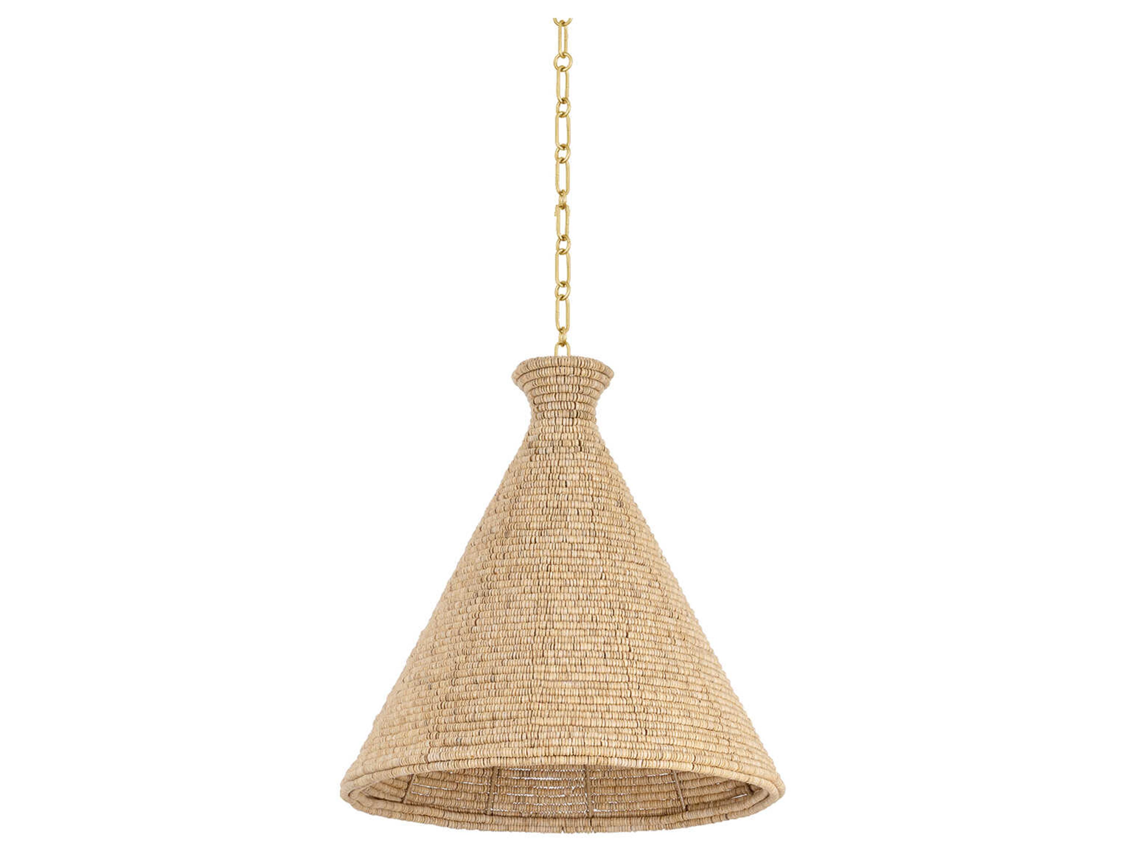 Tallman 1-Light Vintage Gold Leaf Pendant