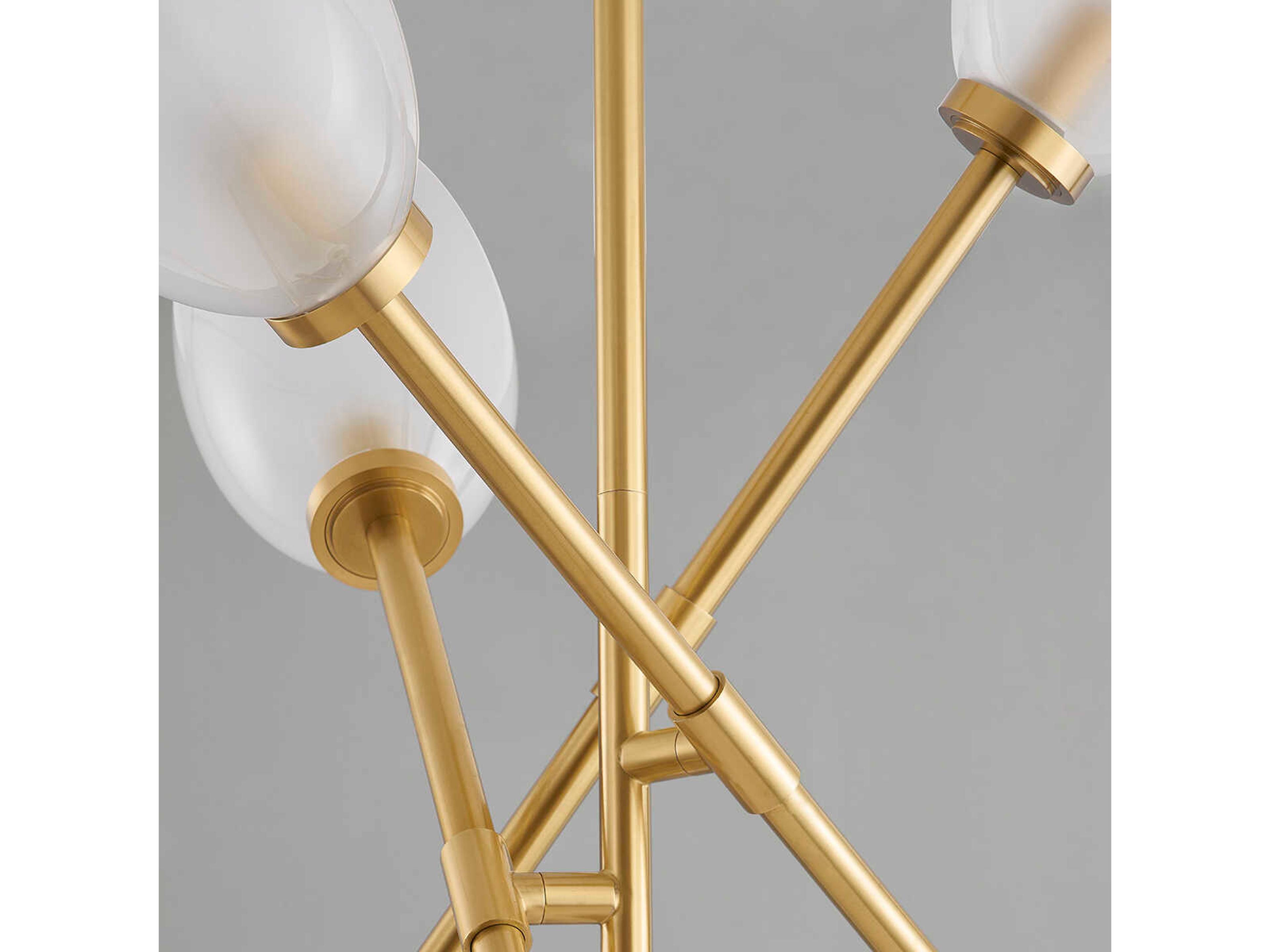 Hudson Valley Alberton 6-Light Aged Brass Glass Chandelier