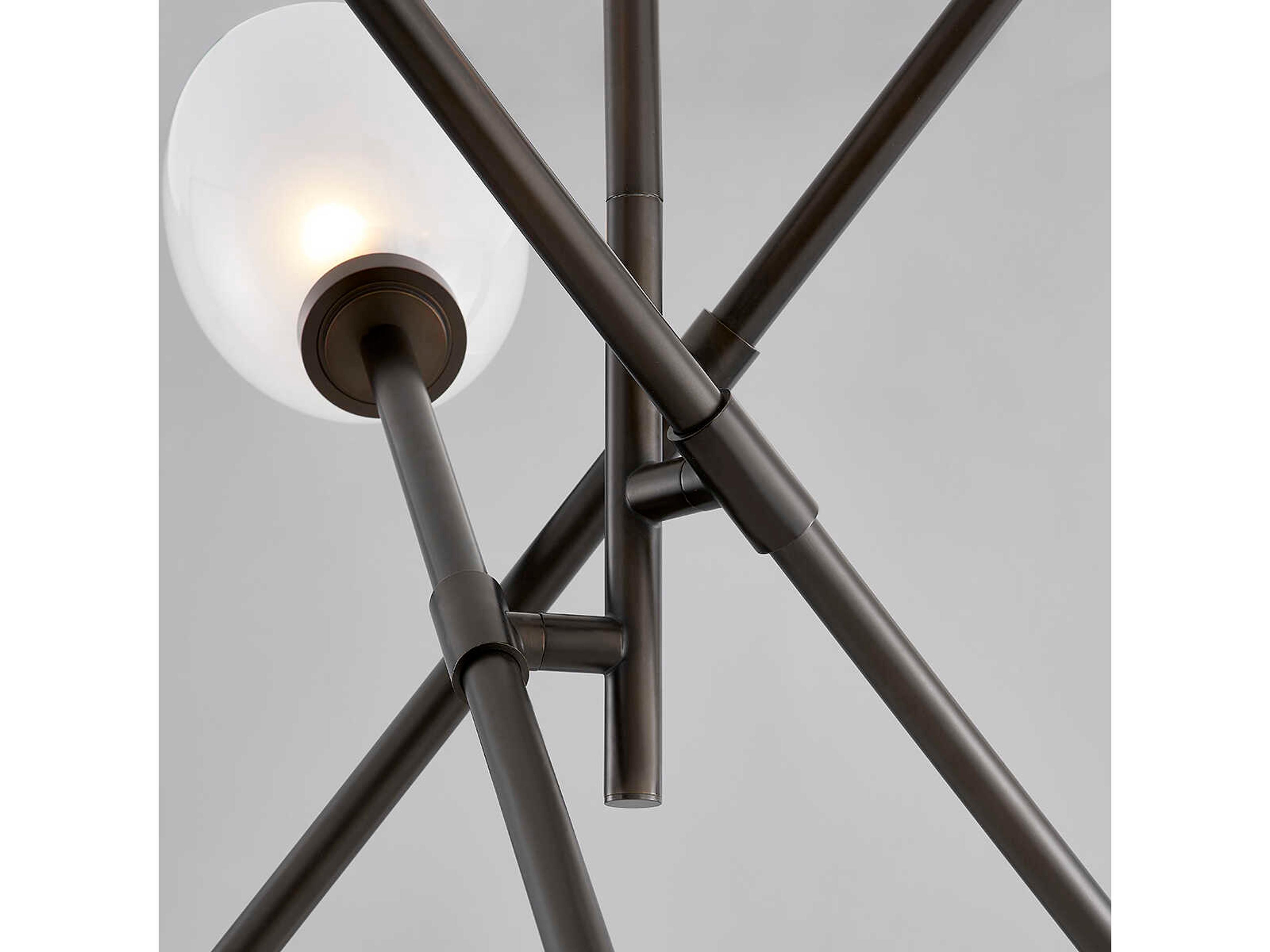 Hudson Valley Alberton 6-Light Black Brass Glass Chandelier