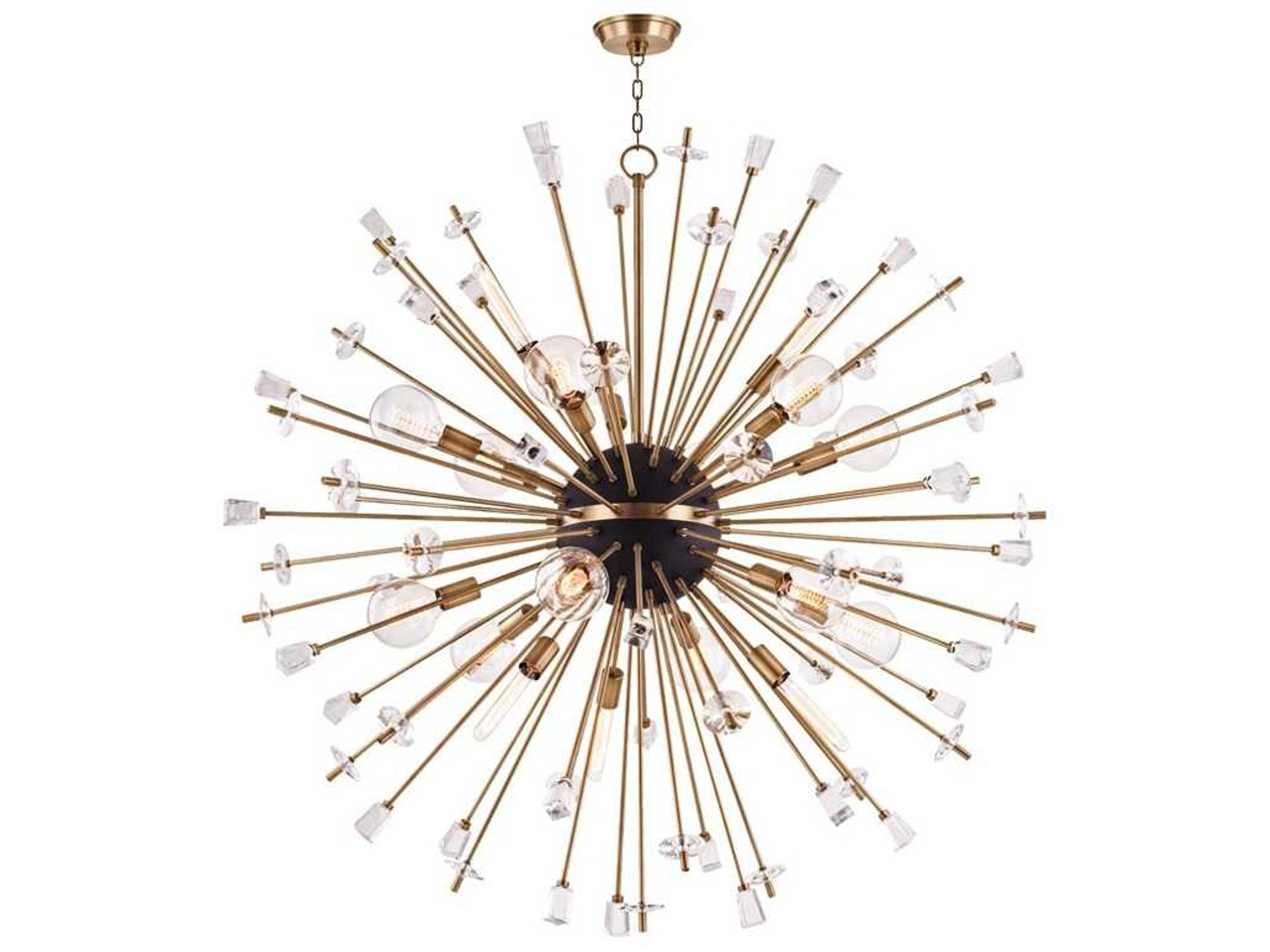 Hudson Valley Liberty 6-Light Aged Brass Crystal Sputnik Pendant