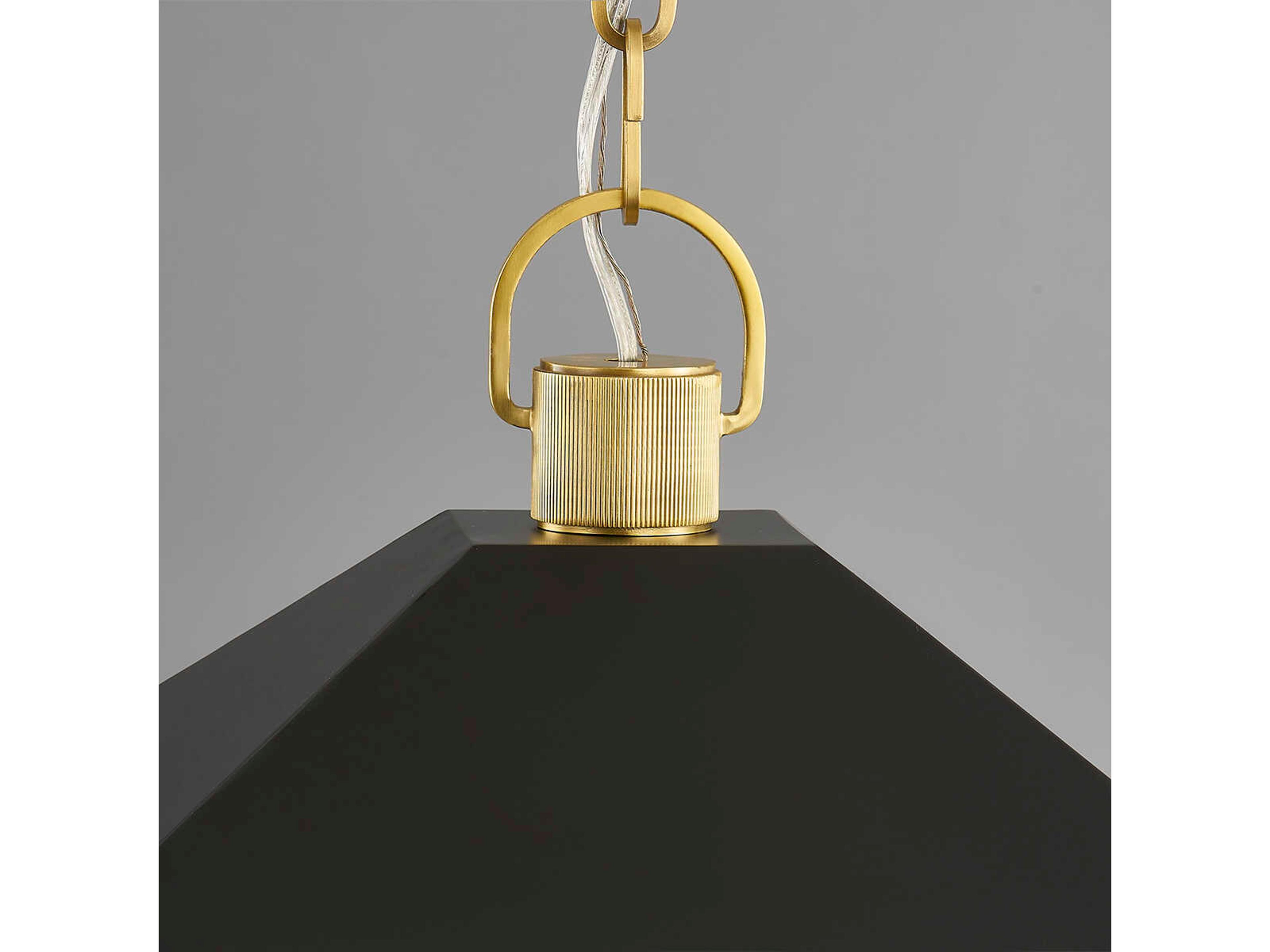 Hudson Valley Natick 4-Light Aged Brass Black Candelabra Lantern Chandelier