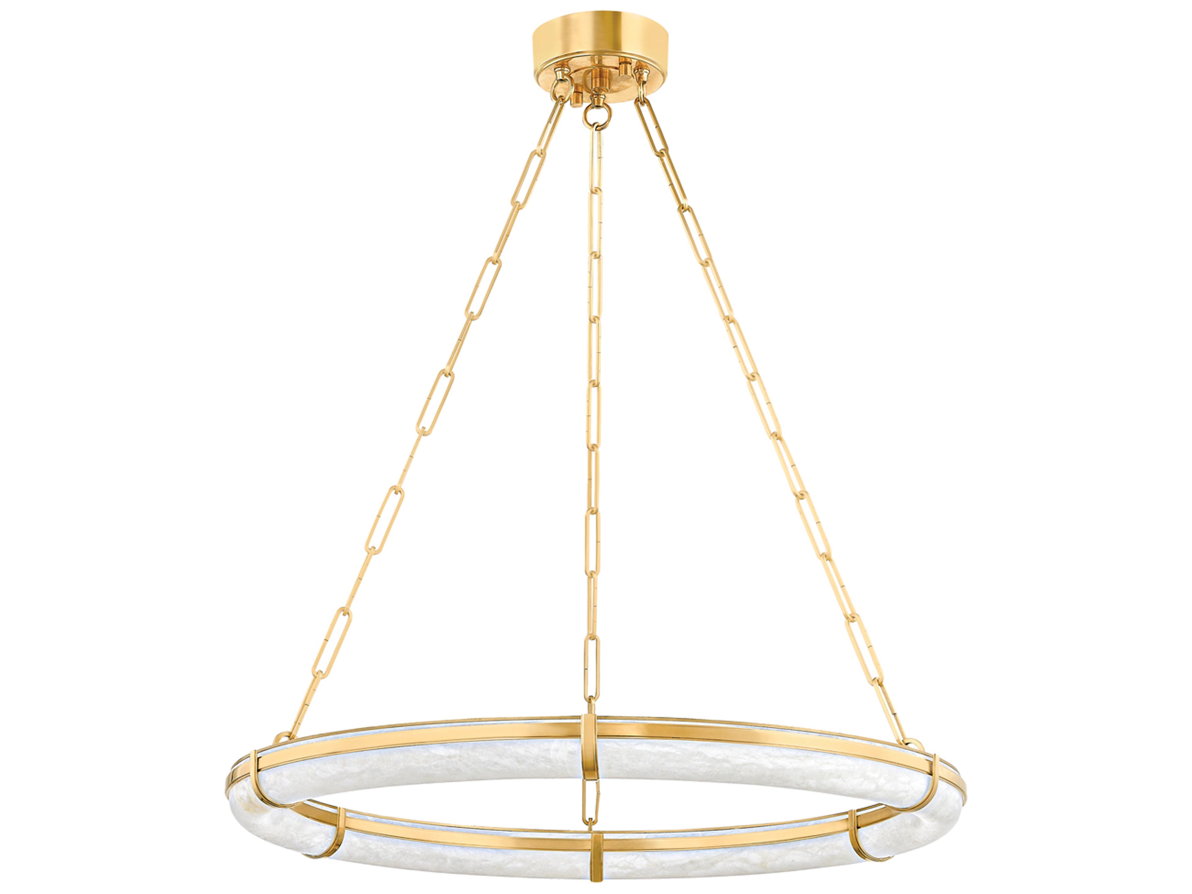 Sennett 1-Light Aged Brass Round Pendant