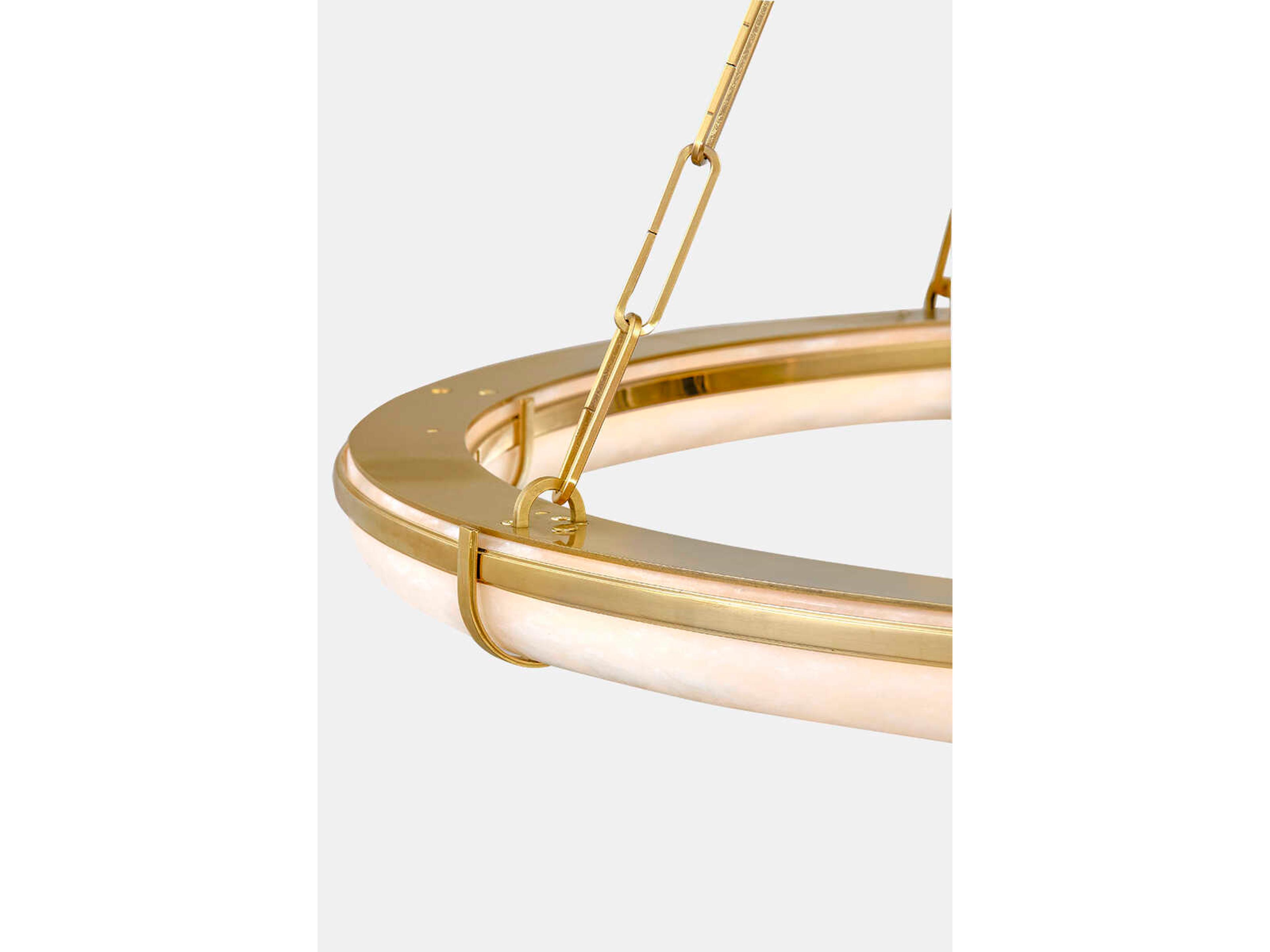 Hudson Valley Sennett 1-Light Aged Brass Round Pendant
