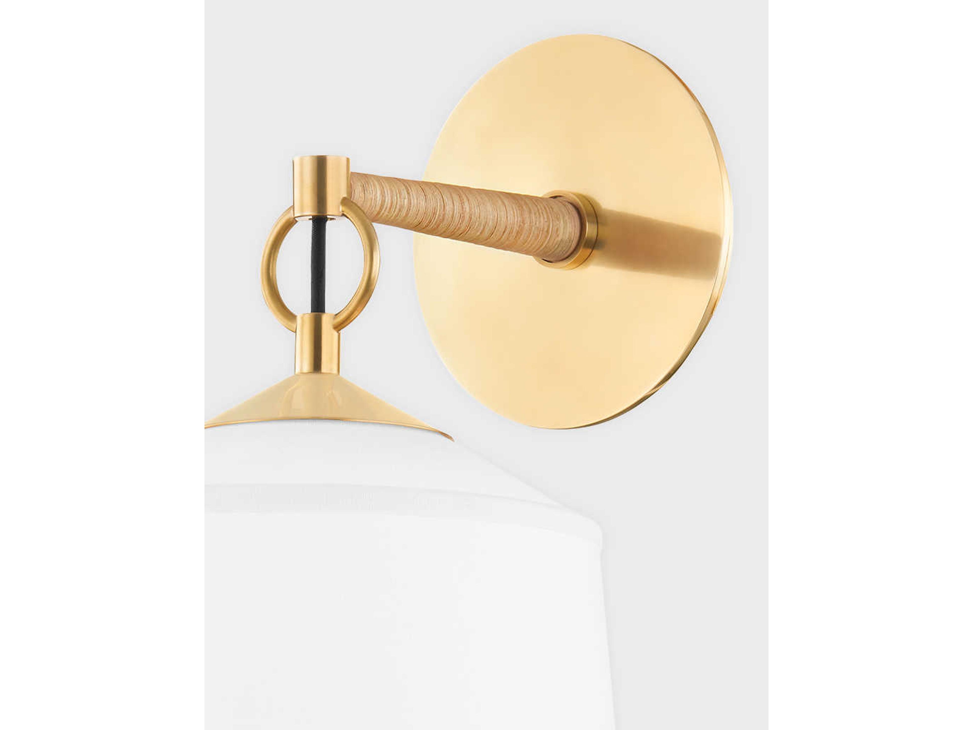 Hudson Valley White Plains 1-Light Aged Brass Wall Sconce