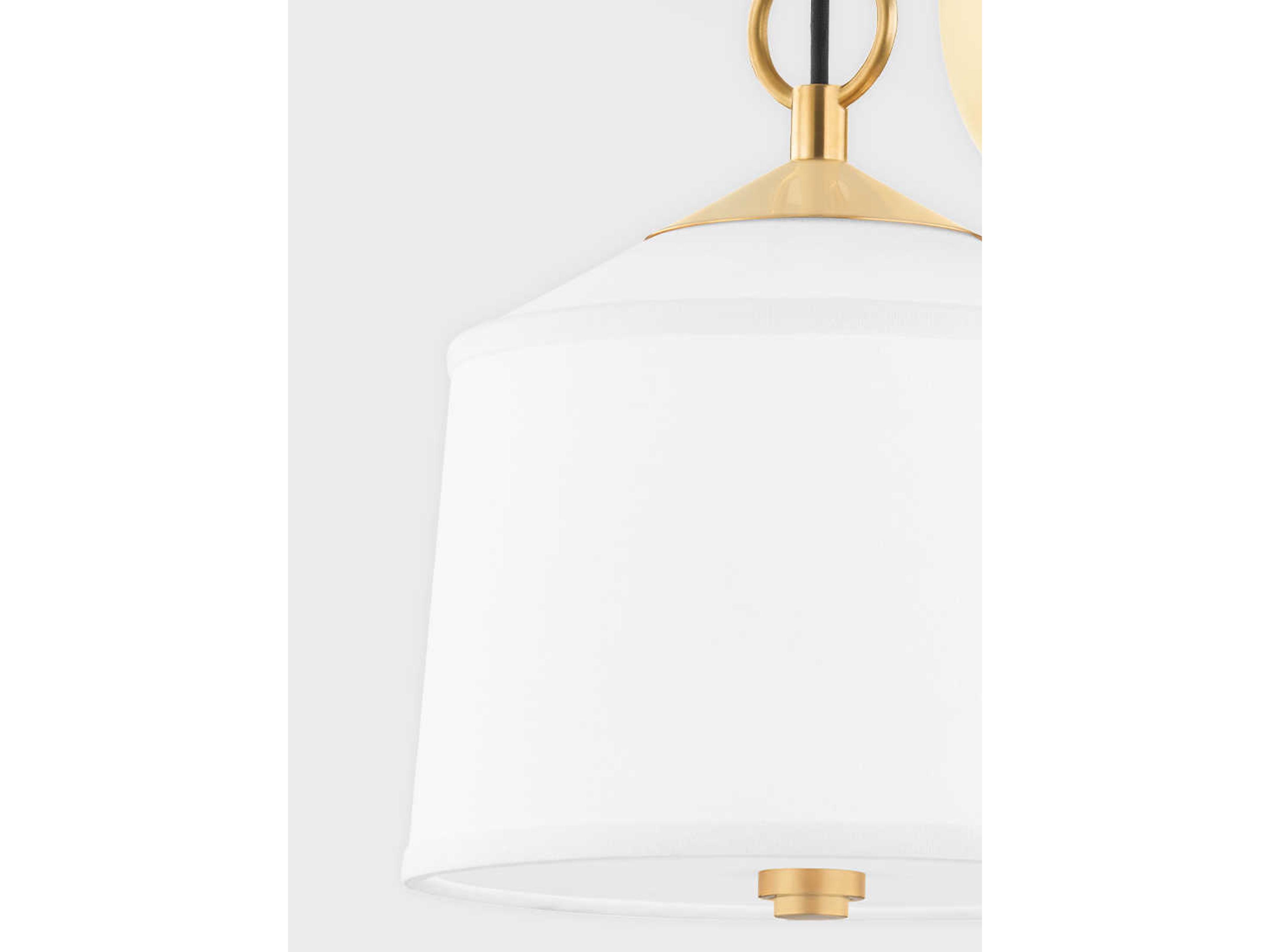 Hudson Valley White Plains 1-Light Aged Brass Wall Sconce