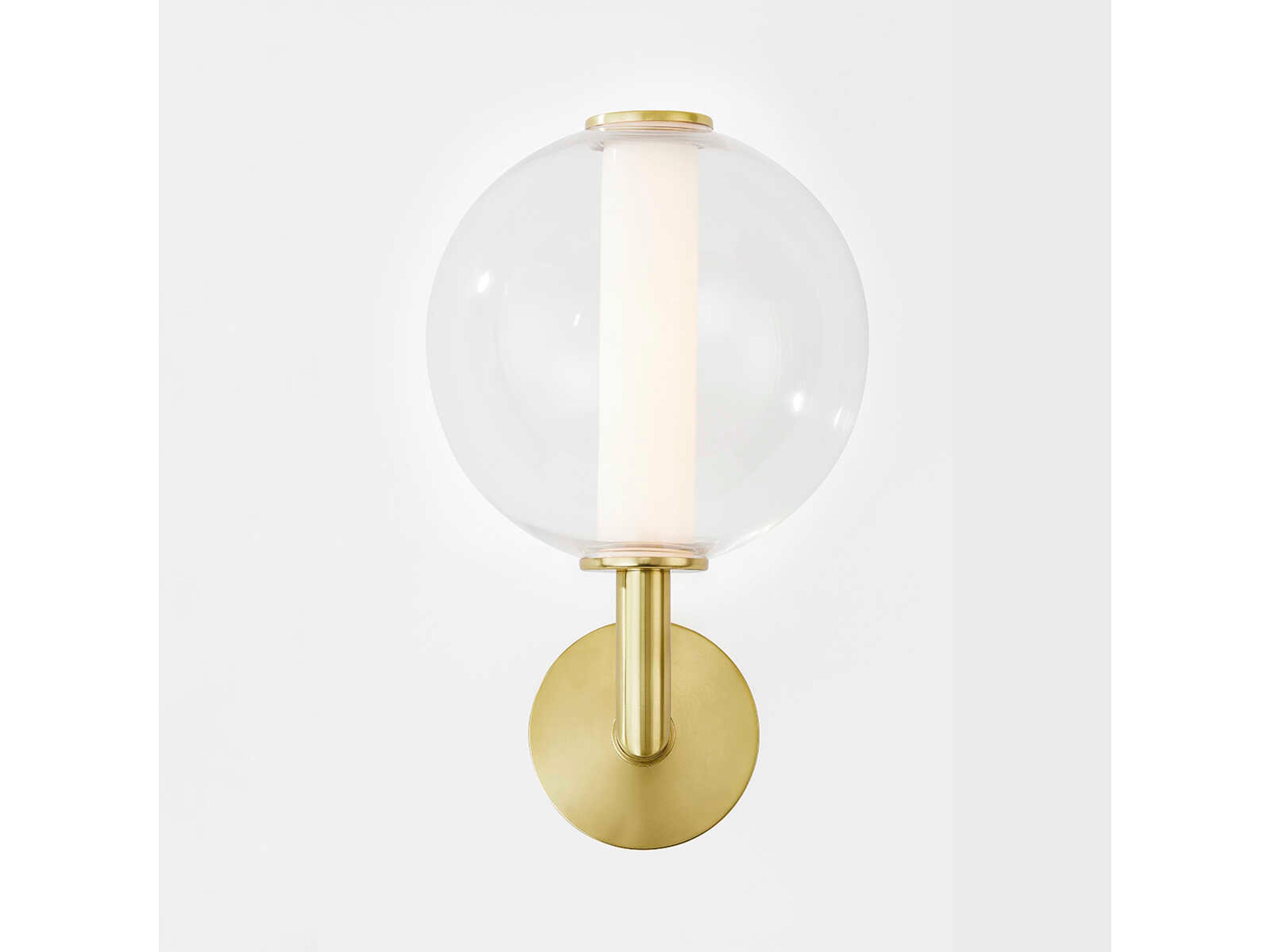 Hudson Valley Richford 1-Light Aged Brass Glass LED Wall Sconce